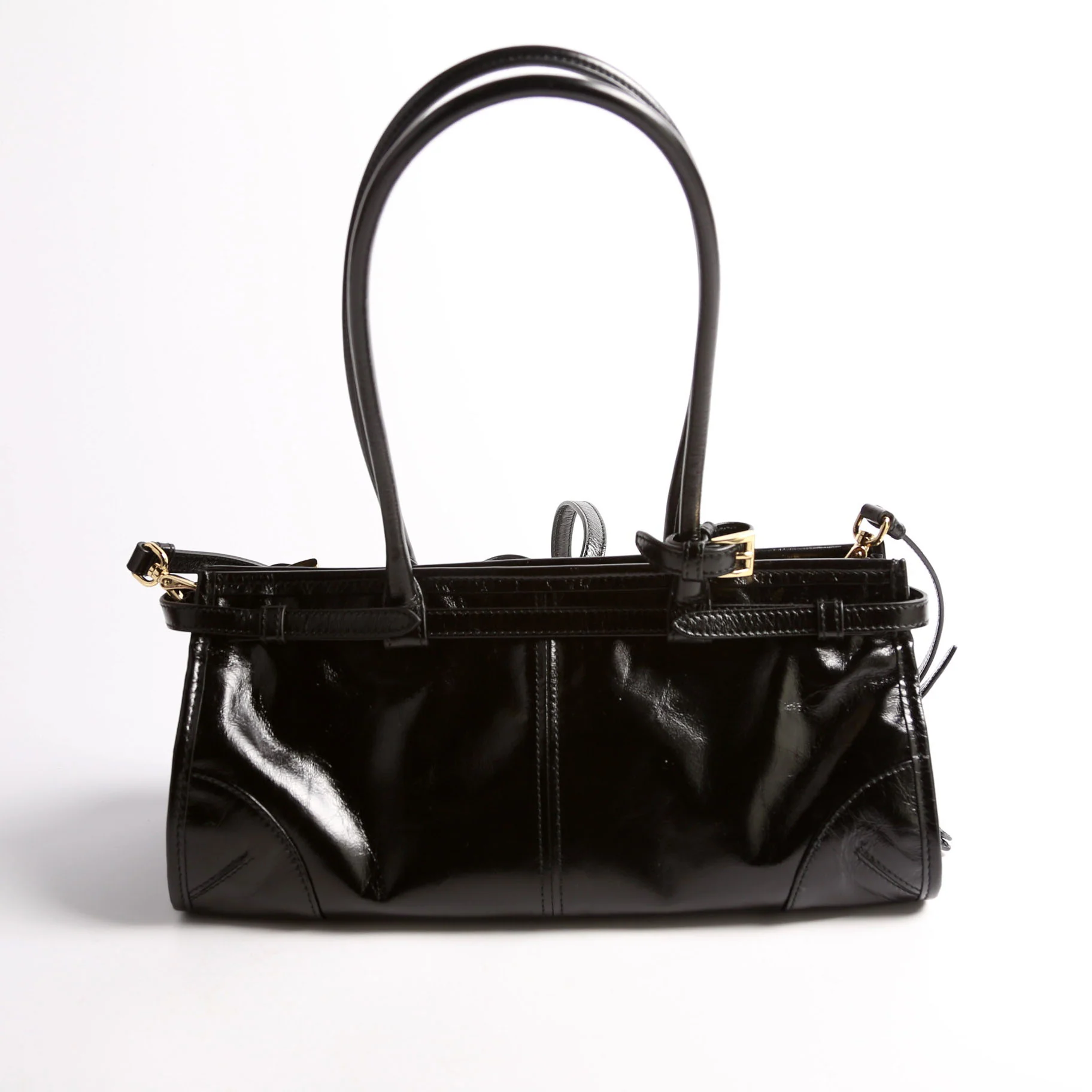 1BA426 Bonnie Medium Calfskin Shoulder Bag Black - Image 2