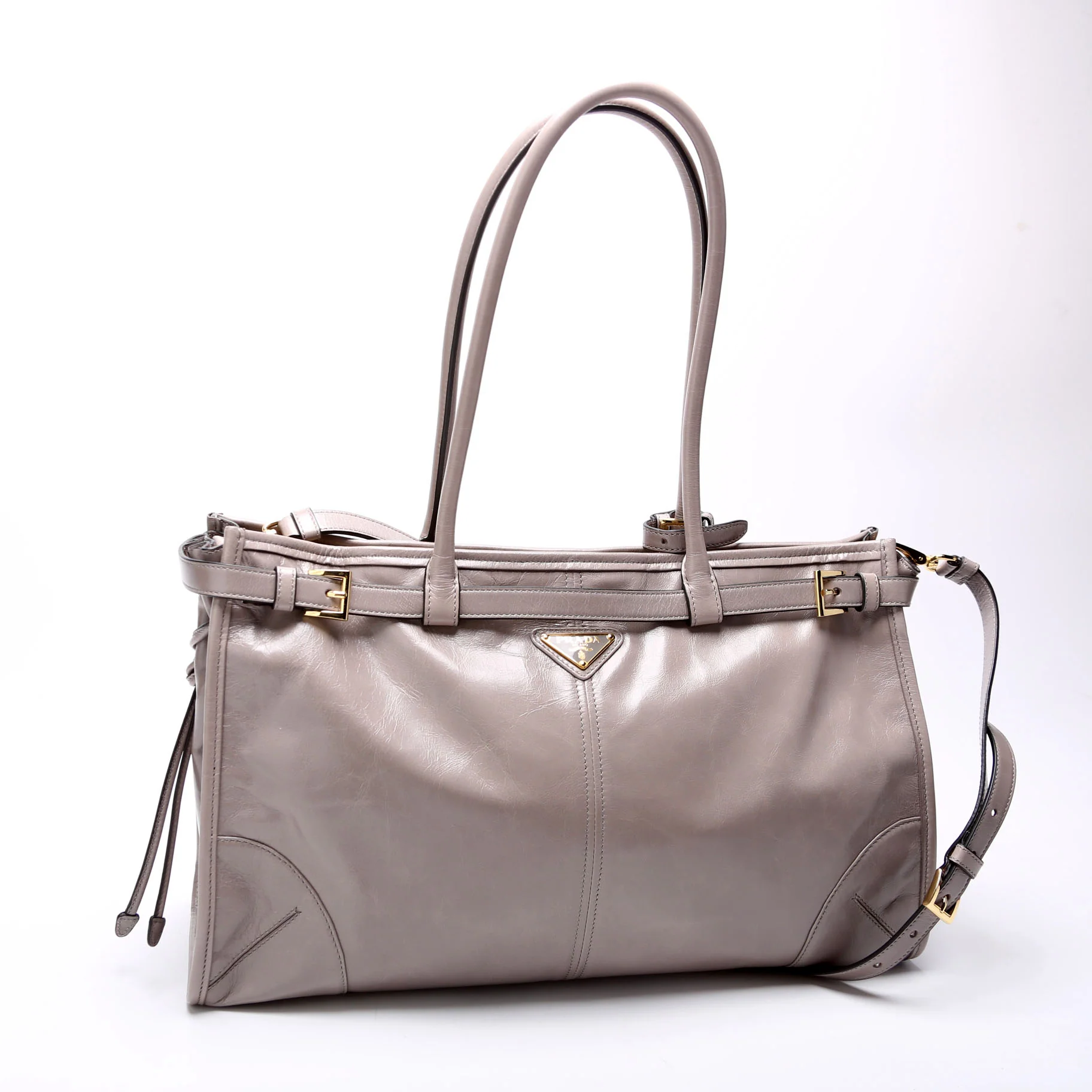 1BA433 Bonnie Large Calfskin Shoulder Bag Taupe - Image 2