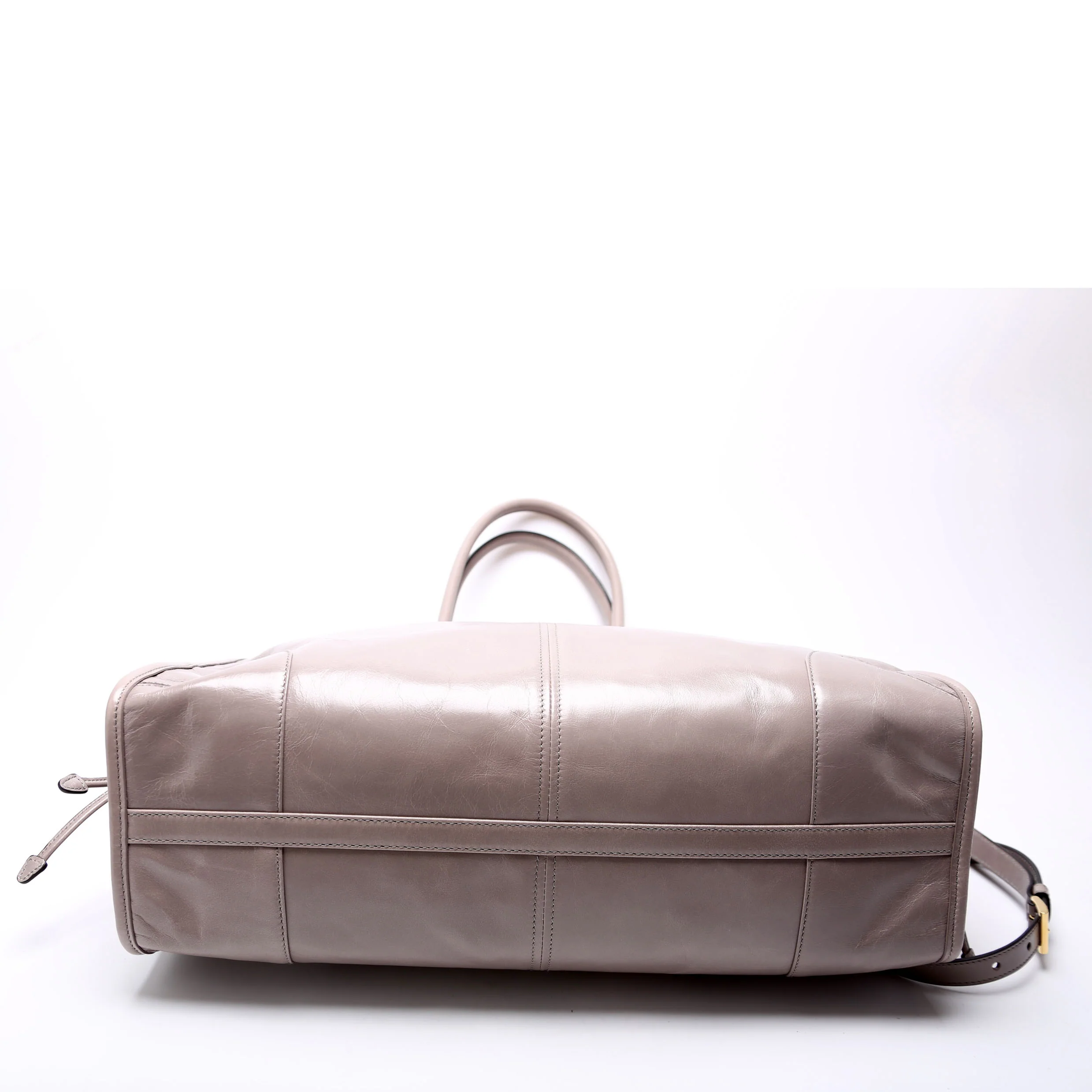 1BA433 Bonnie Large Calfskin Shoulder Bag Taupe - Image 4