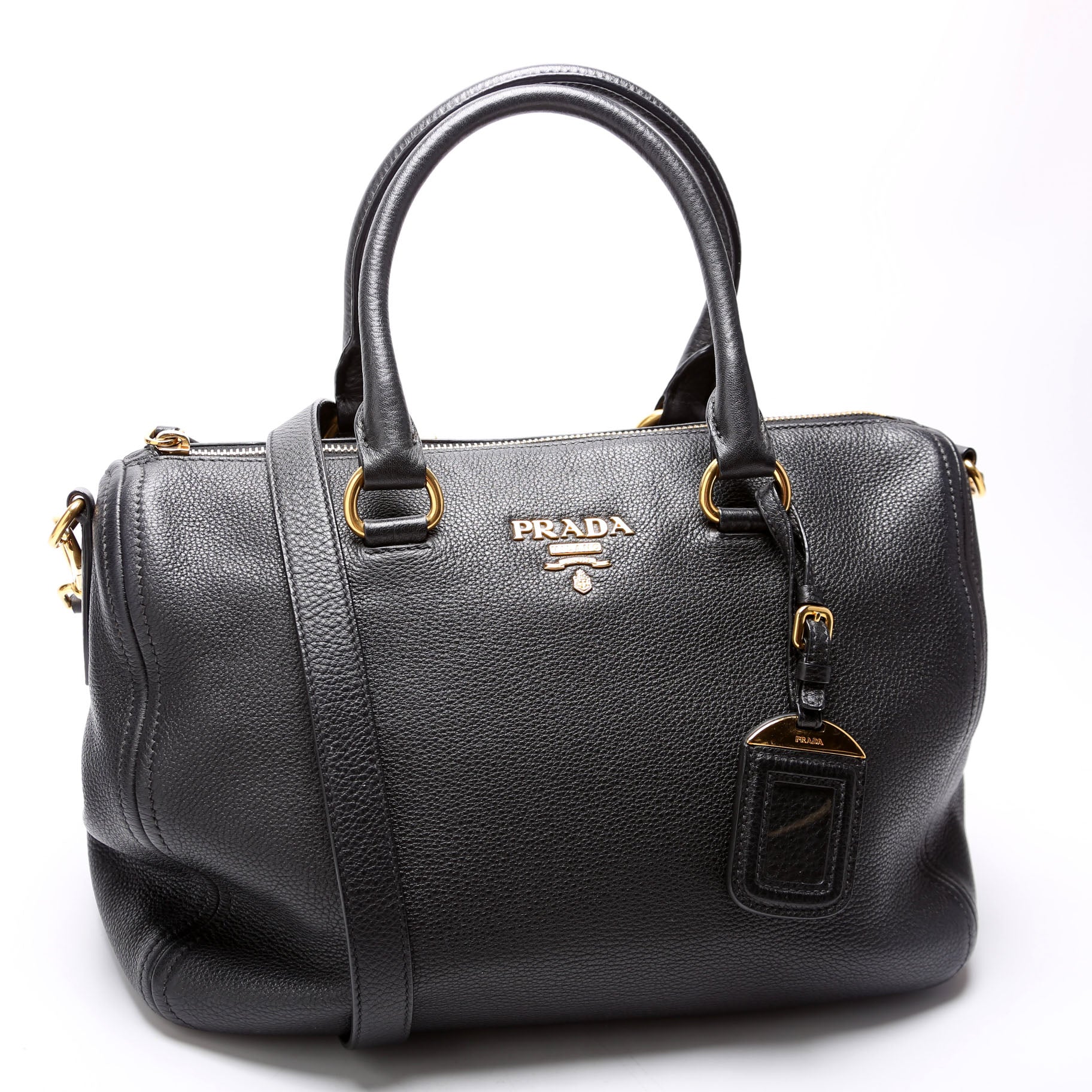 1BB023 Vitello Daino Phenix Boston Bag Black - Image 2