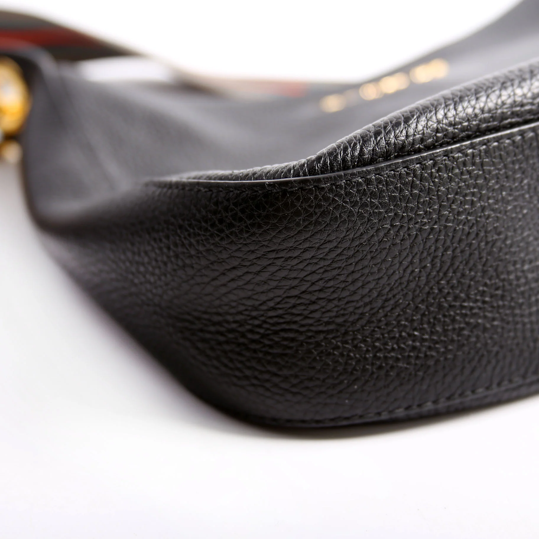 1BC166 Vitello Phenix Small Zip Messenger Hobo Black - Image 6