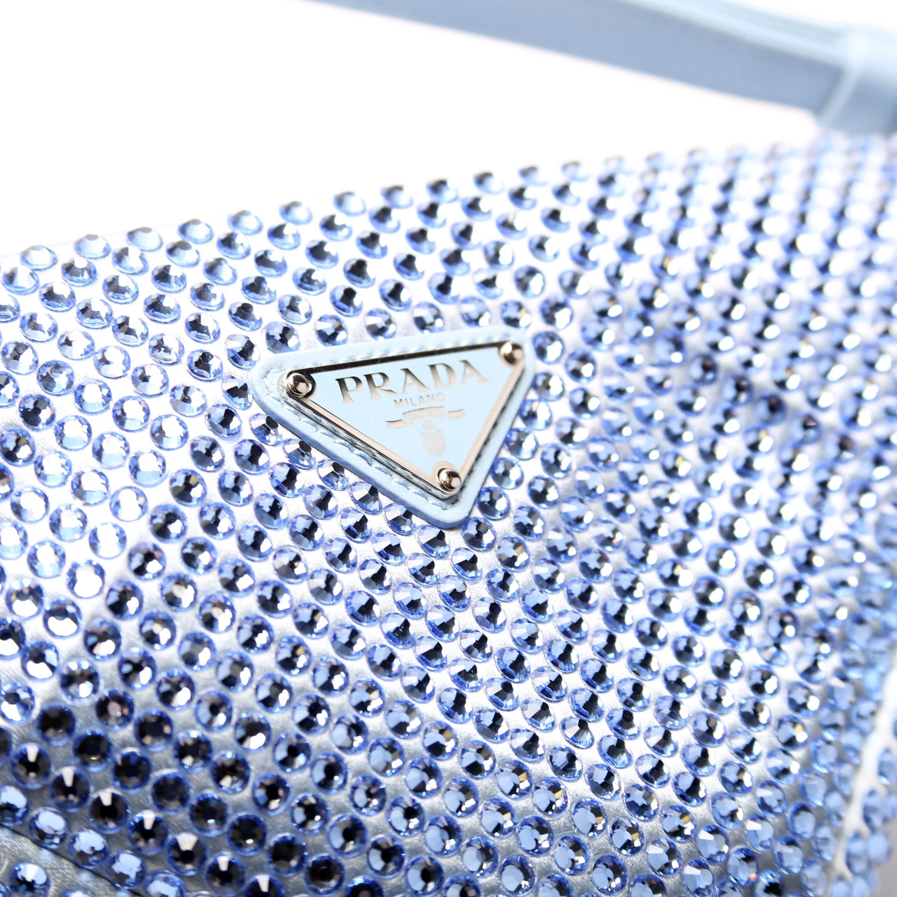 1BC190 Crystal Satin Triangle Pouch Blue - Image 6