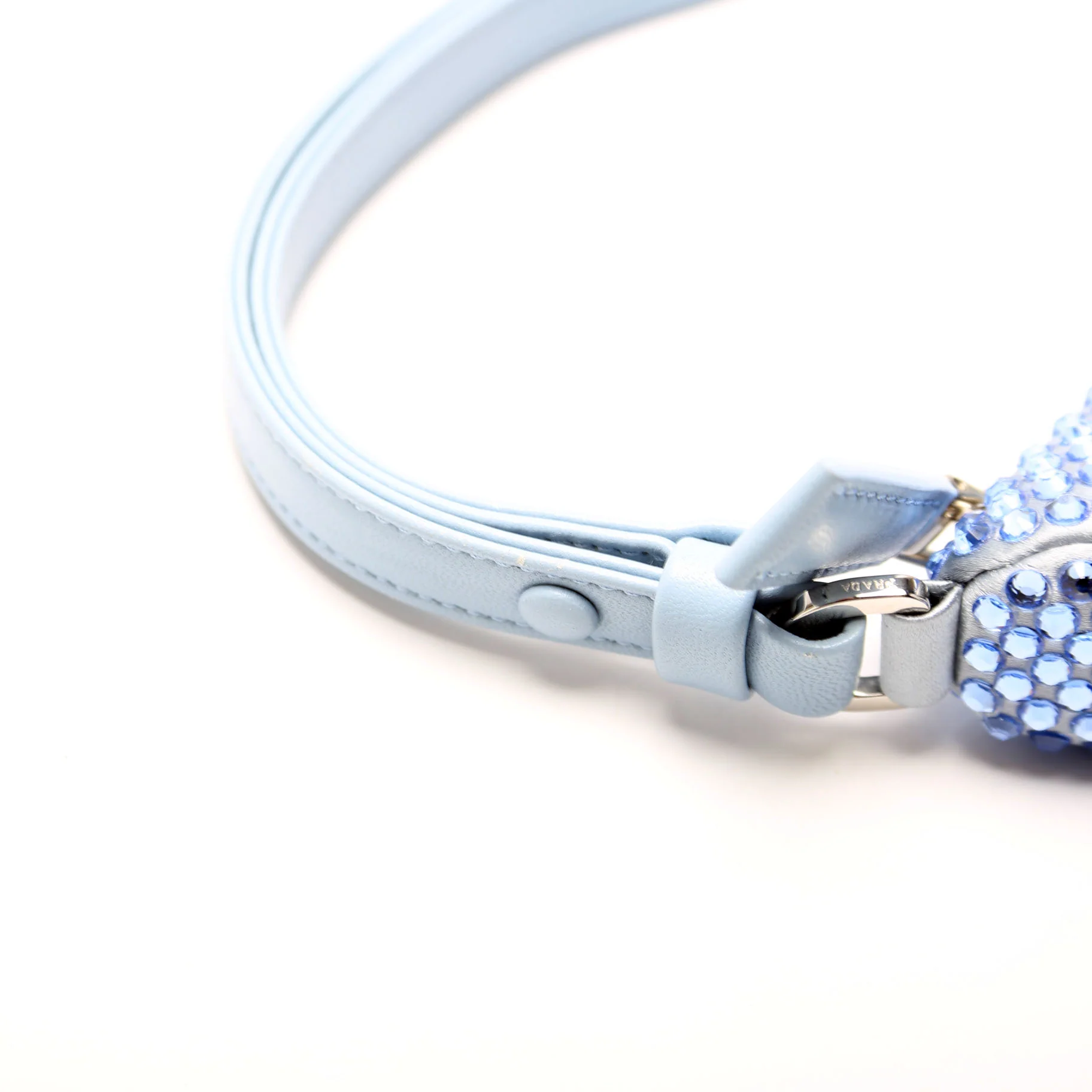 1BC190 Crystal Satin Triangle Pouch Blue - Image 7
