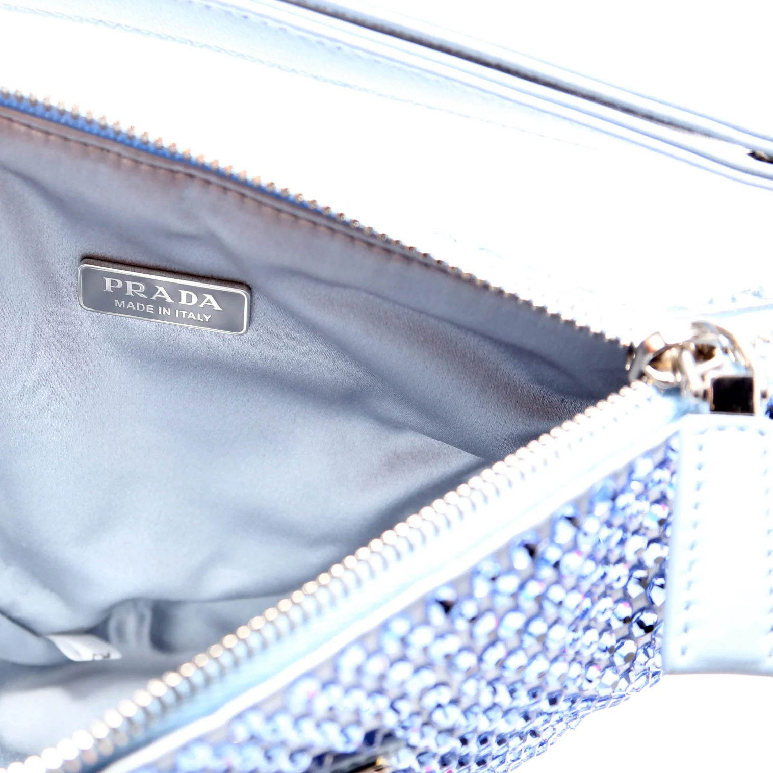 1BC190 Crystal Satin Triangle Pouch Blue - Image 8