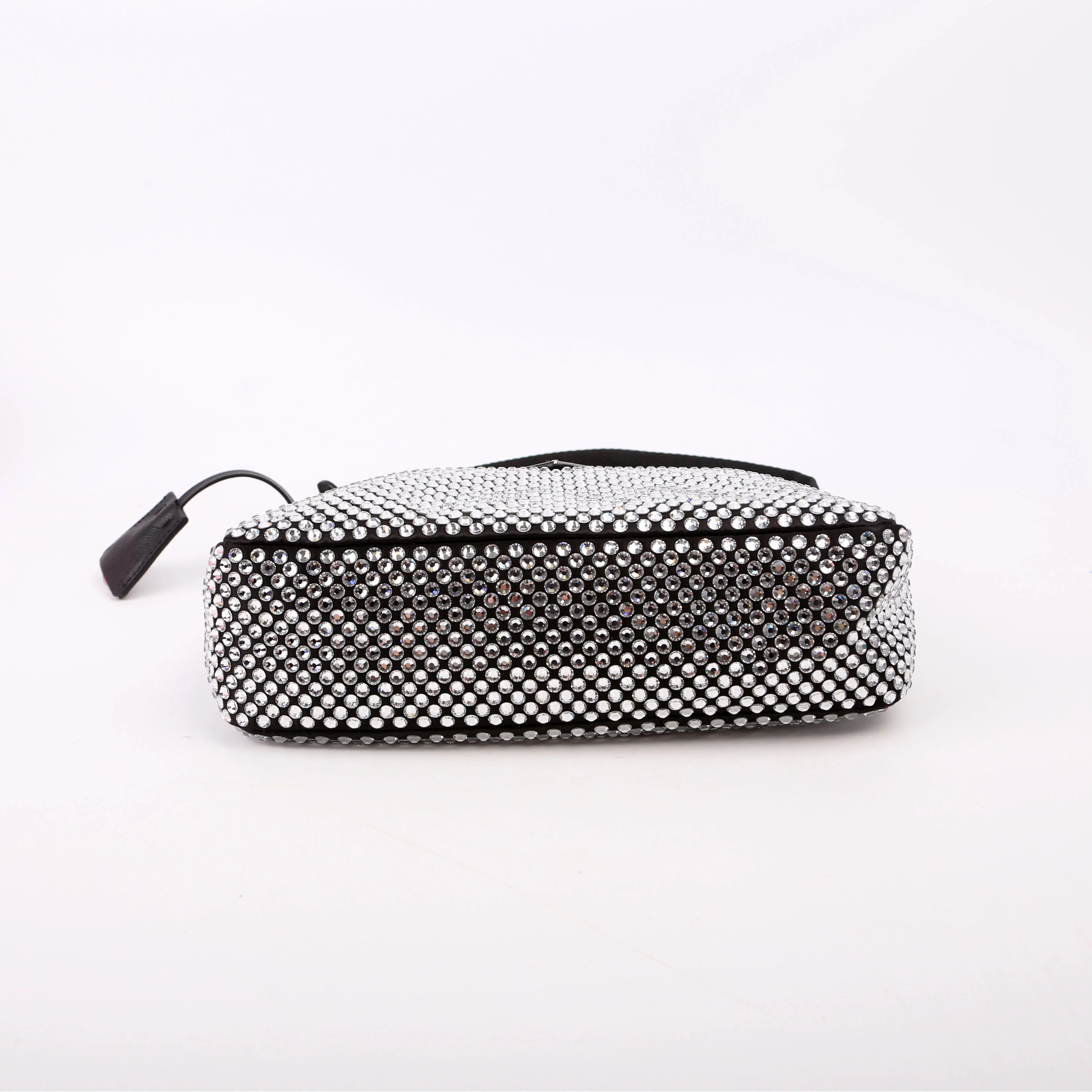1BC515 Satin Crystal Re-Edition 2000 Mini Bag Black - Image 4
