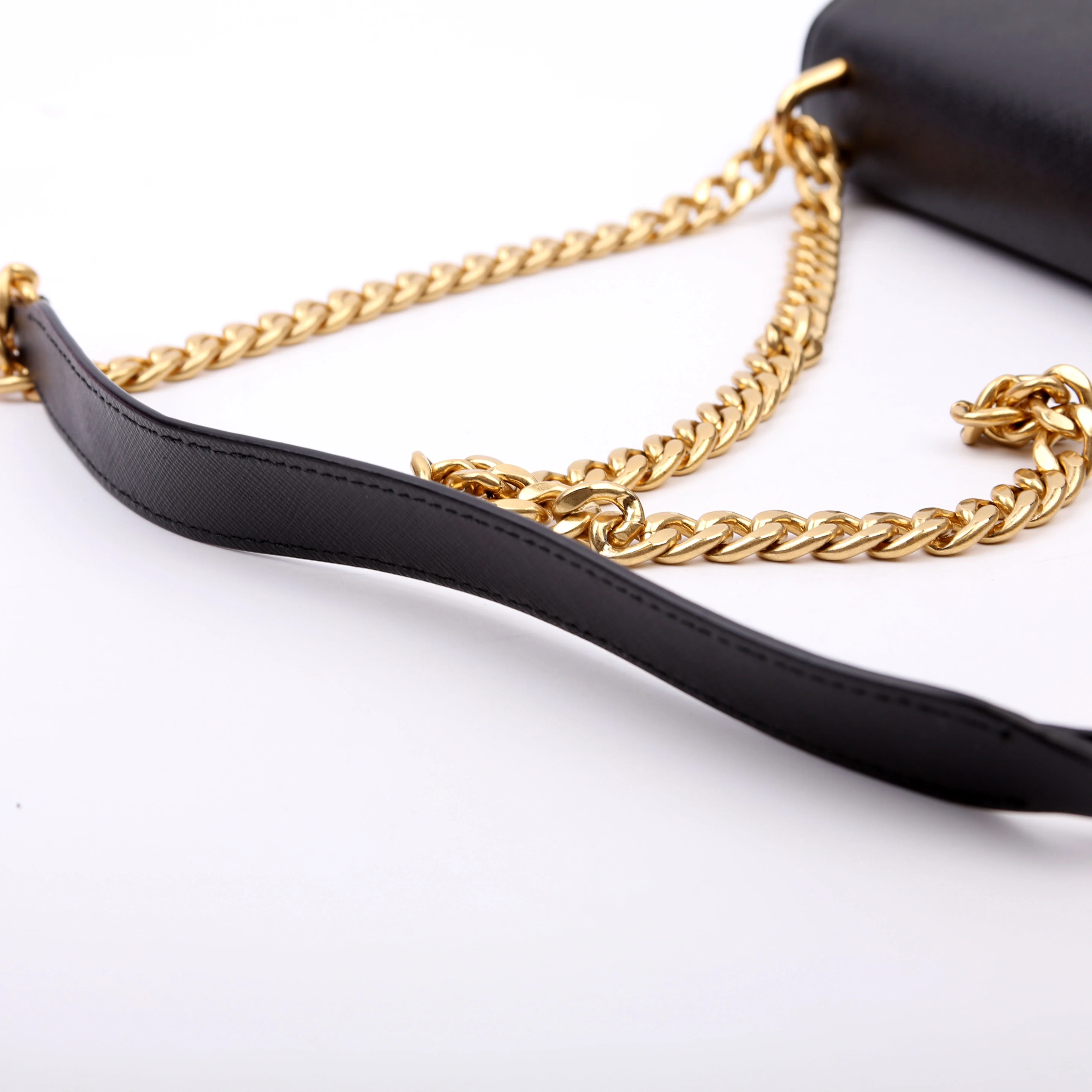 1BD133 Saffiano Chain Crossbody Black - Image 11