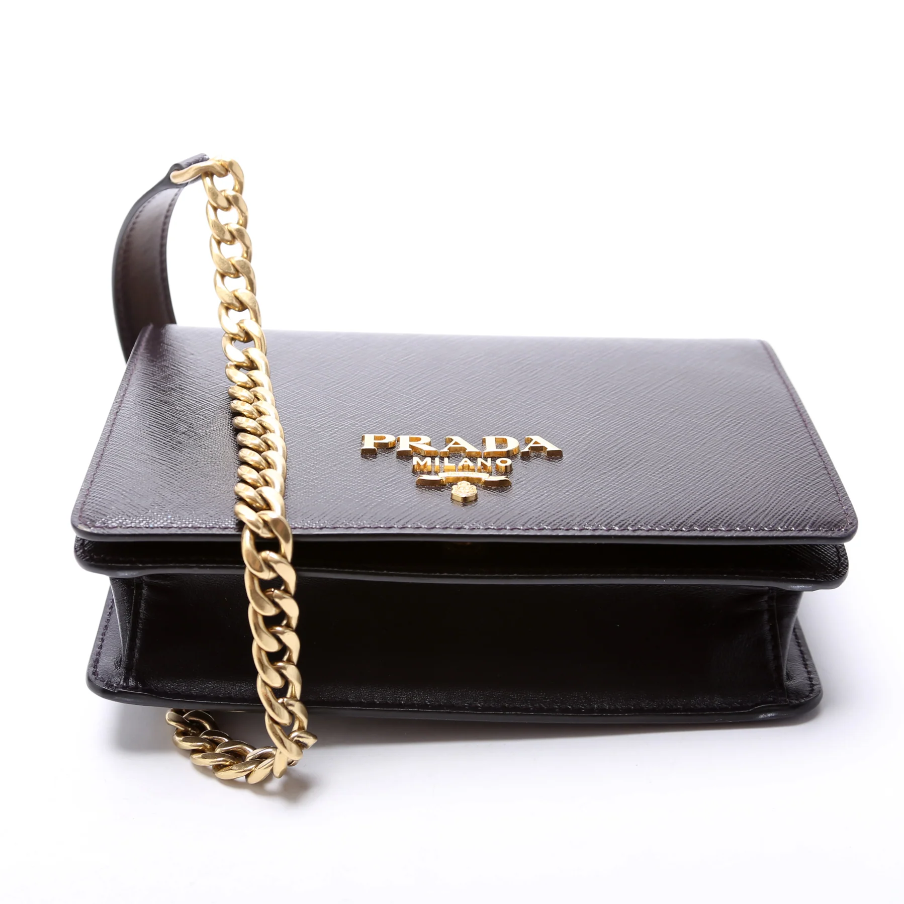 1BD133 Saffiano Chain Crossbody Plum - Image 4