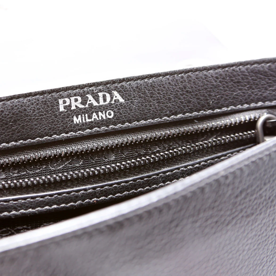 1BD147 Glace Calfskin Studded Crossbody Black - Image 10