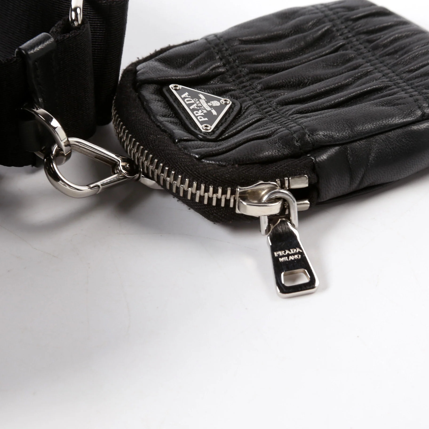 1BD289 Pattina Gaufre Nappa Shoulder Black - Image 8
