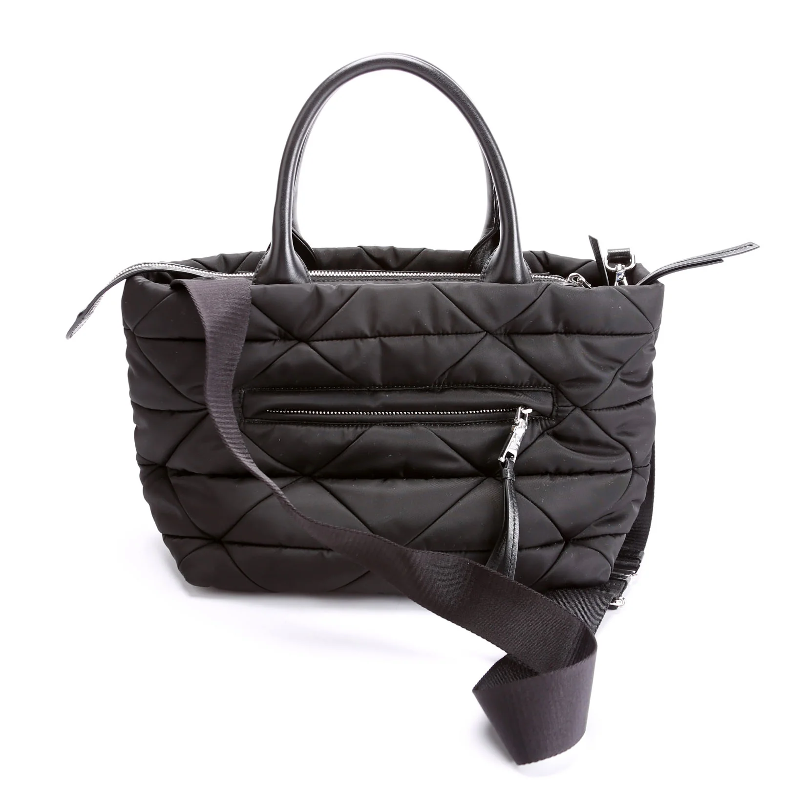 1BG436 Padded Re-Nylon Small Tote Black - Image 3