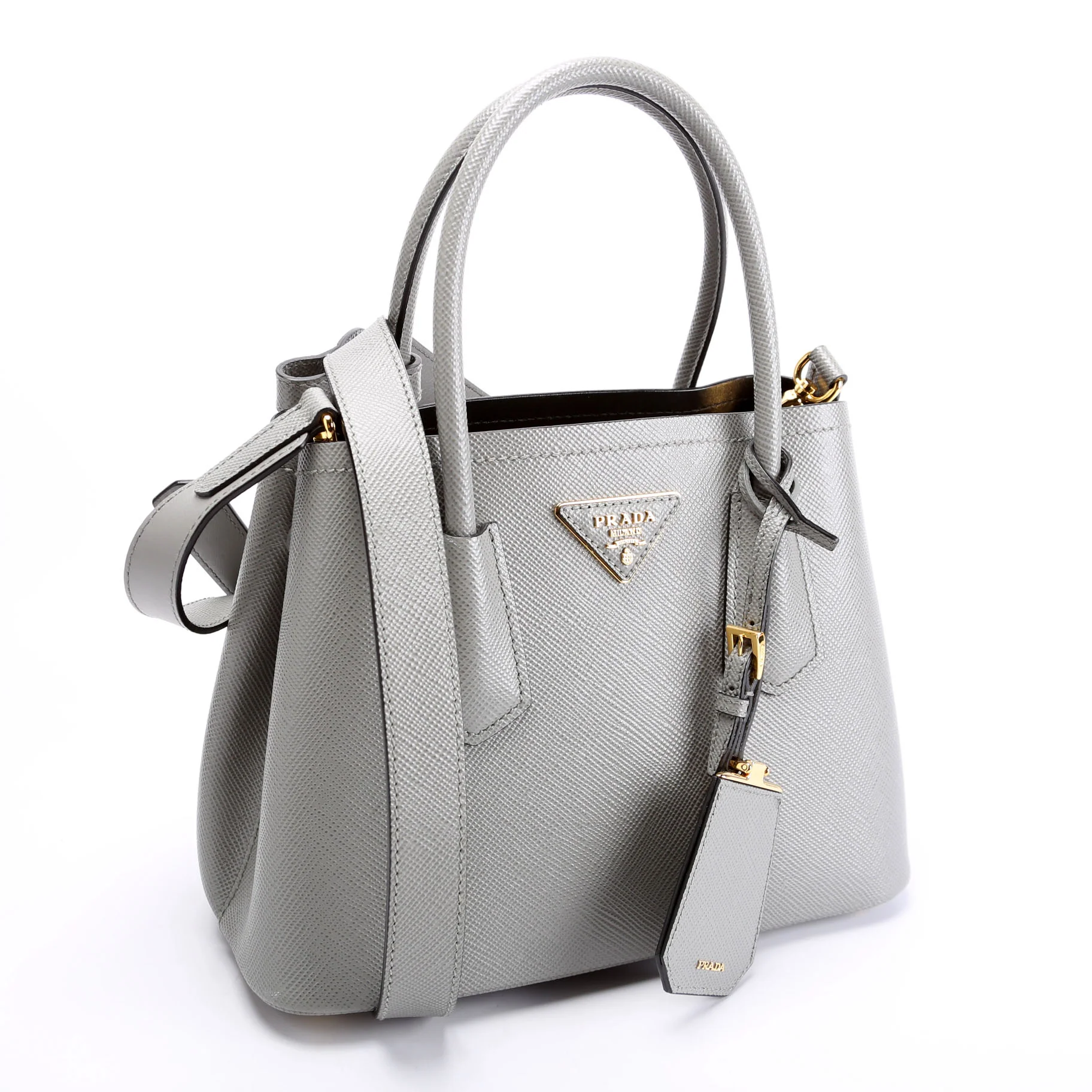 1BG443 Small Double Saffiano Grey - Image 2