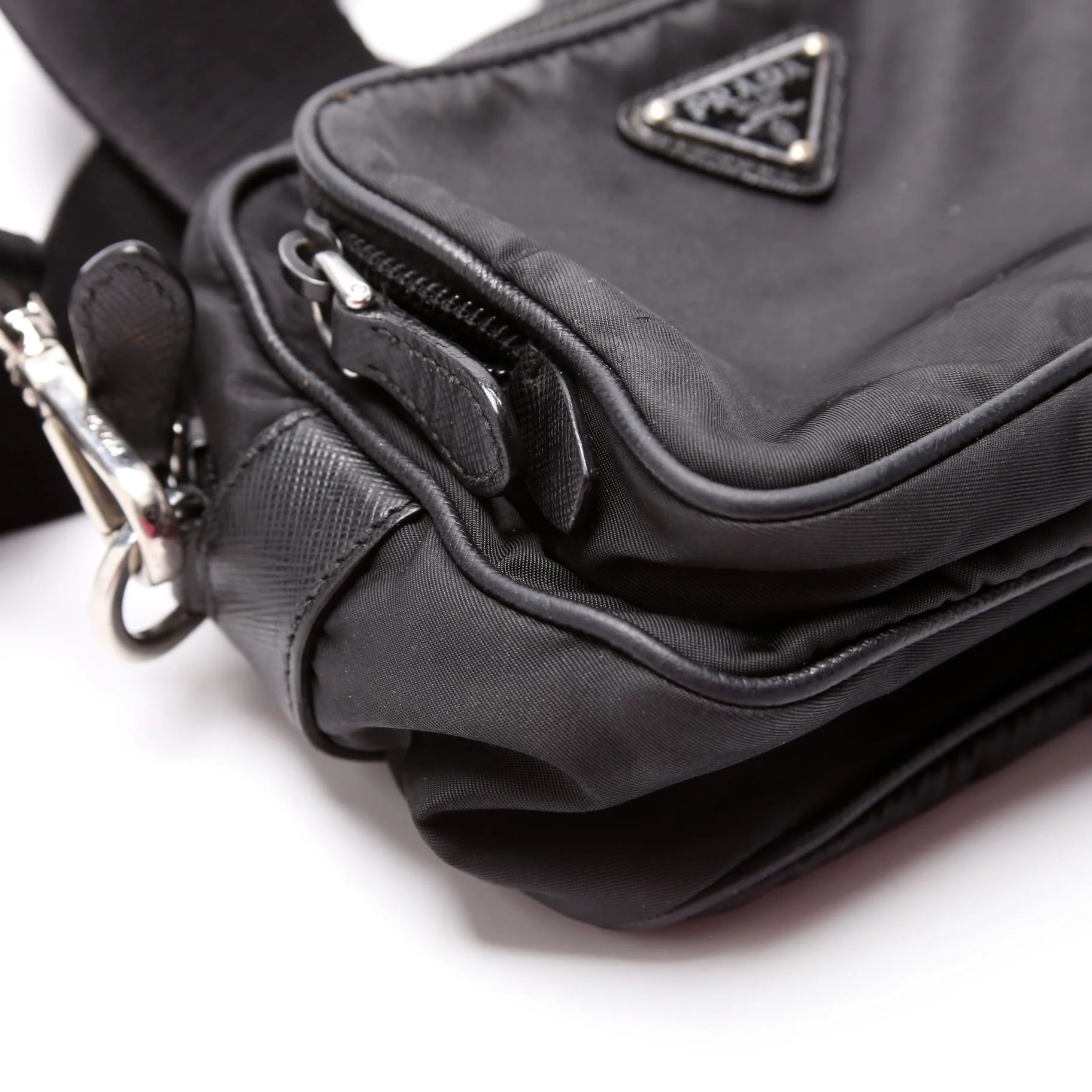 1BH153 Re-Nylon Saffiano Re-Edition 2005 Mini Camera Black - Image 4