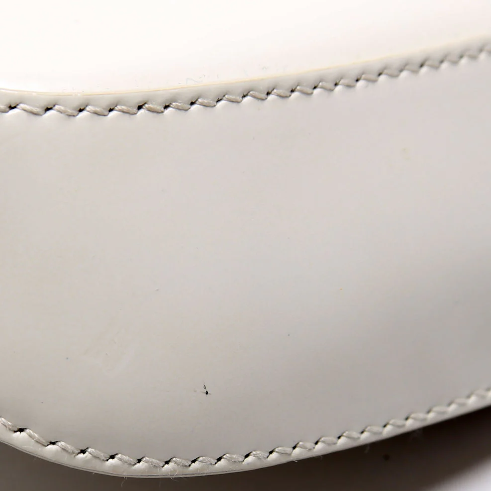 1BH185 Cleo Brushed Leather Mini Crossbody White - Image 5