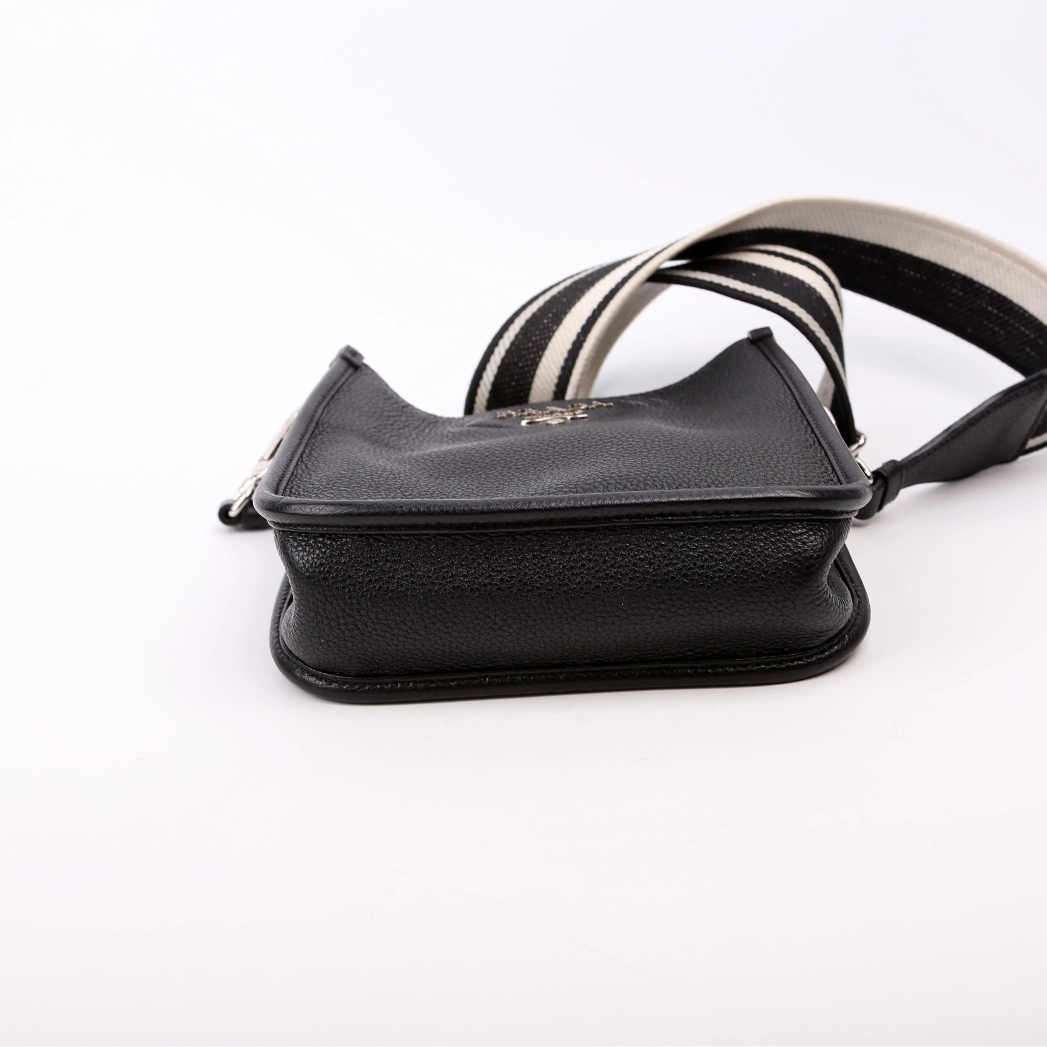 1BH191 Leather Mini Shoulder Bag Black - Image 4