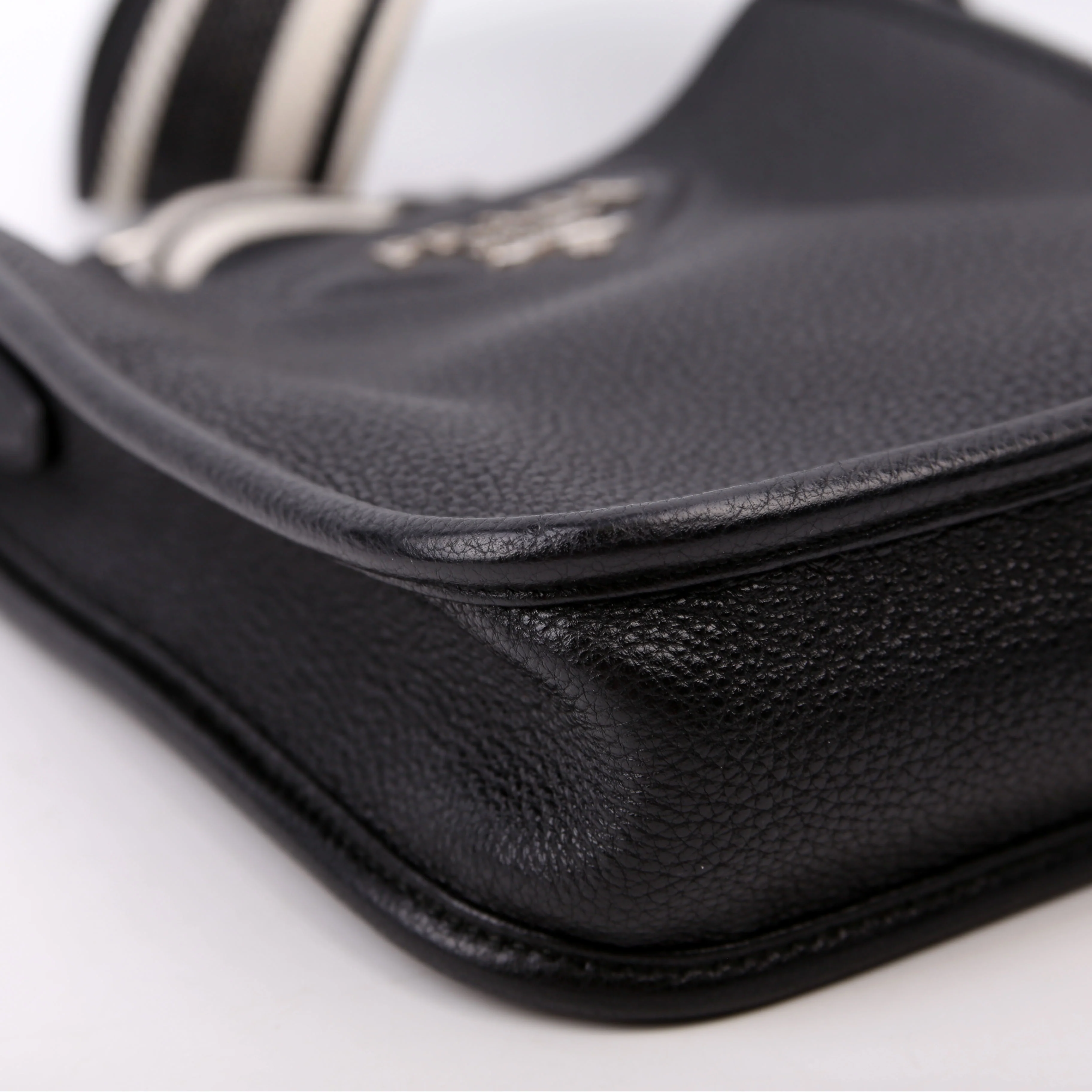 1BH191 Leather Mini Shoulder Bag Black - Image 5
