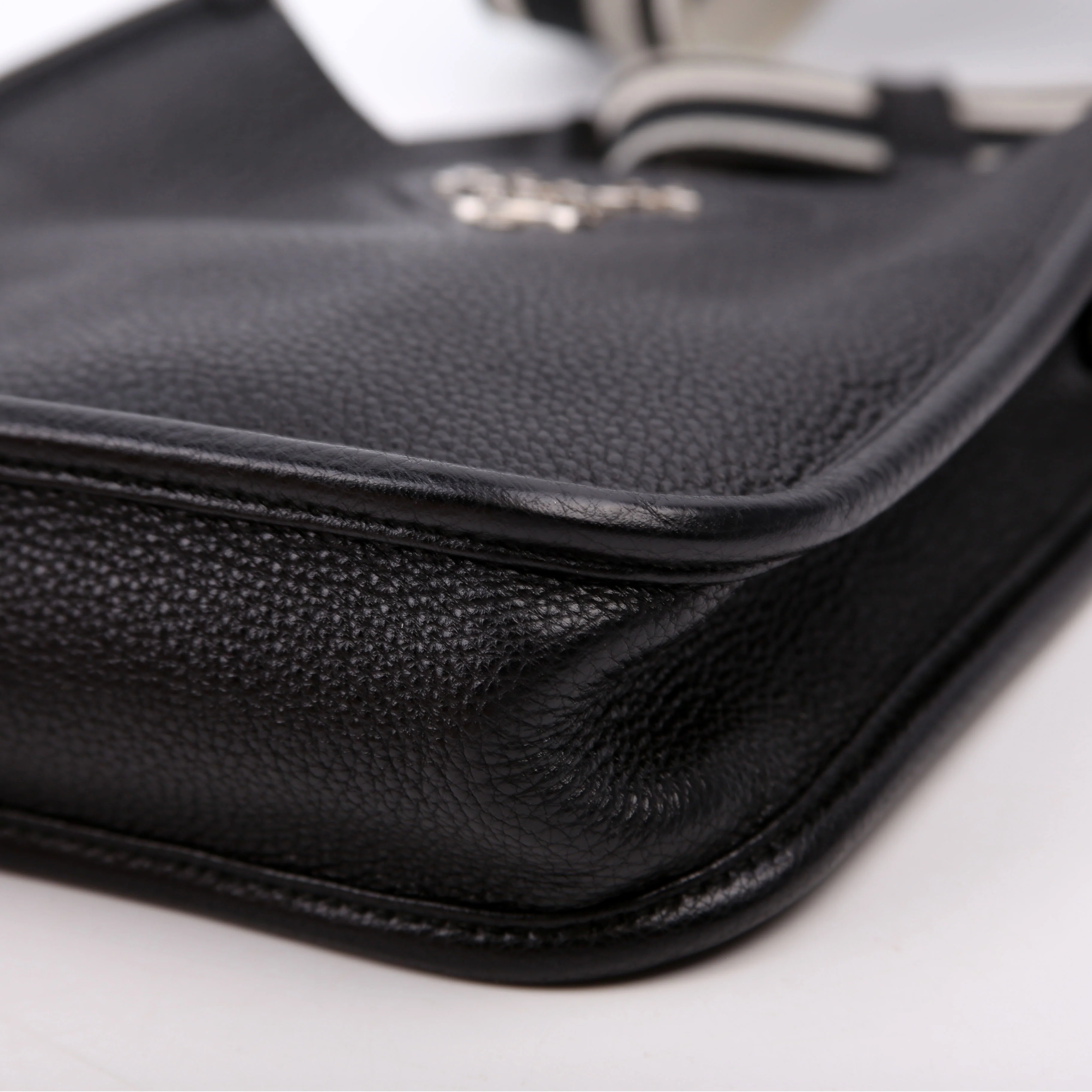 1BH191 Leather Mini Shoulder Bag Black - Image 6