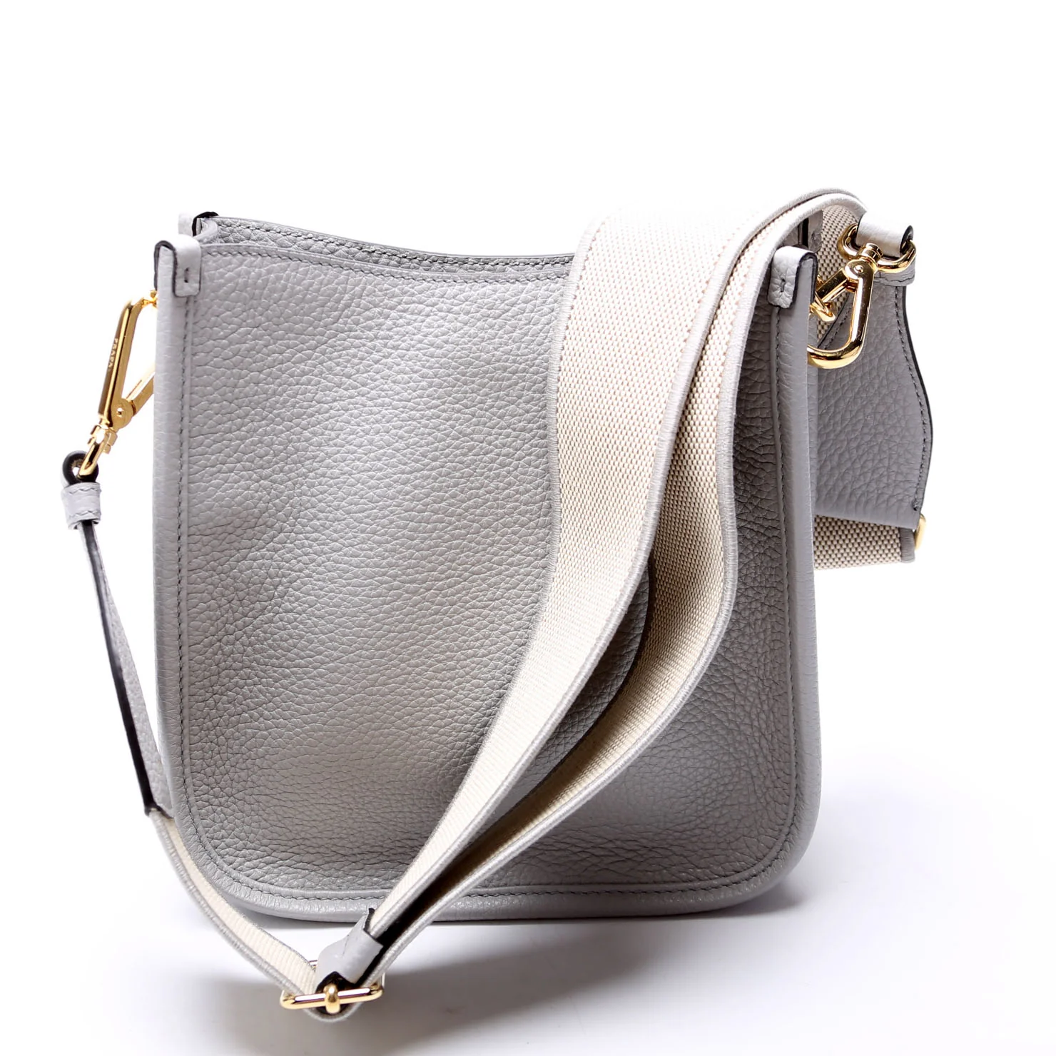 1BH191 Leather Mini Shoulder Bag Grey - Image 3