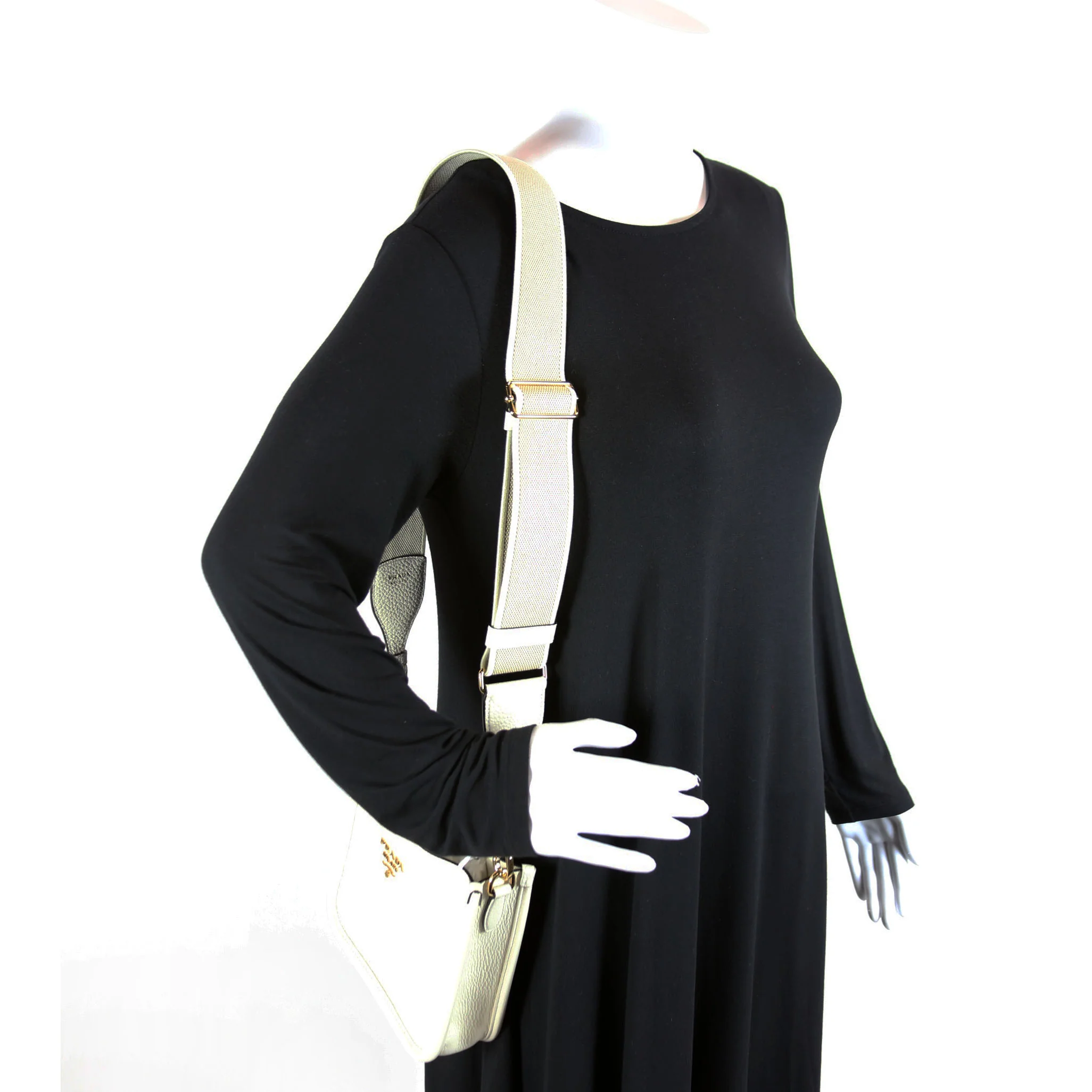 1BH191 Leather Mini Shoulder Bag White - Image 10