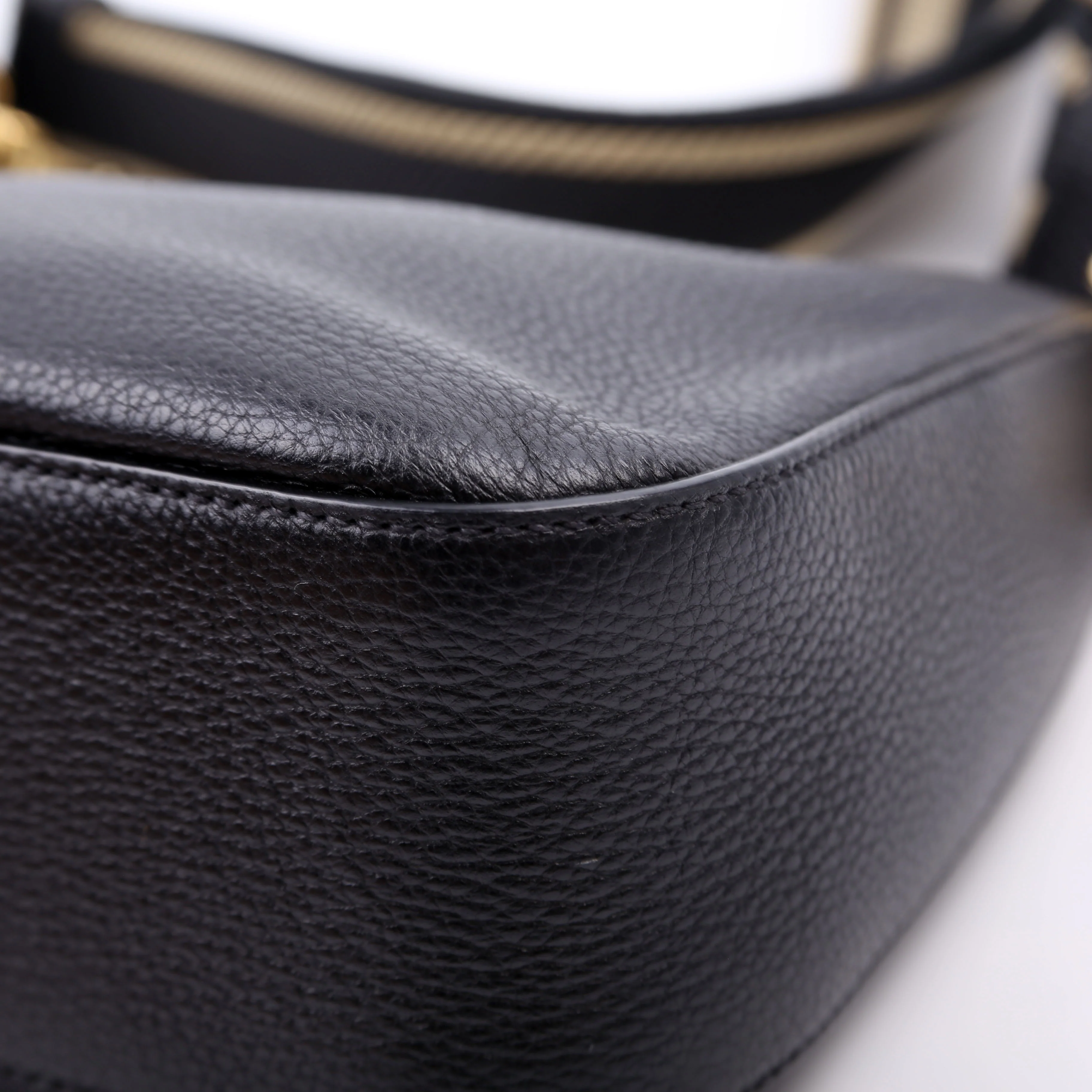 1BH193 Vitello Daino Soft Leather Crossbody Black - Image 6