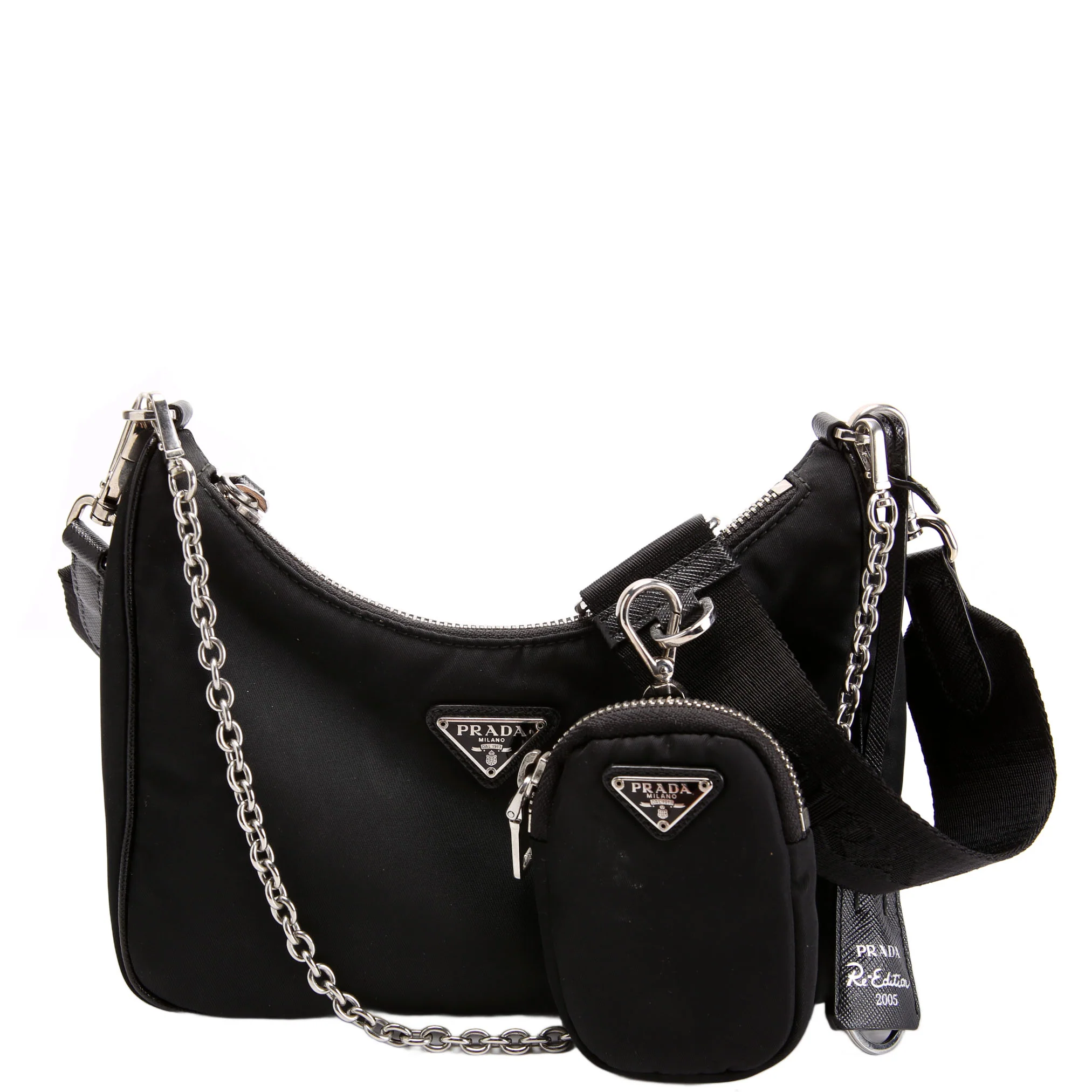1BH204 Nylon Re-Edition 2005 Shoulder Bag Black