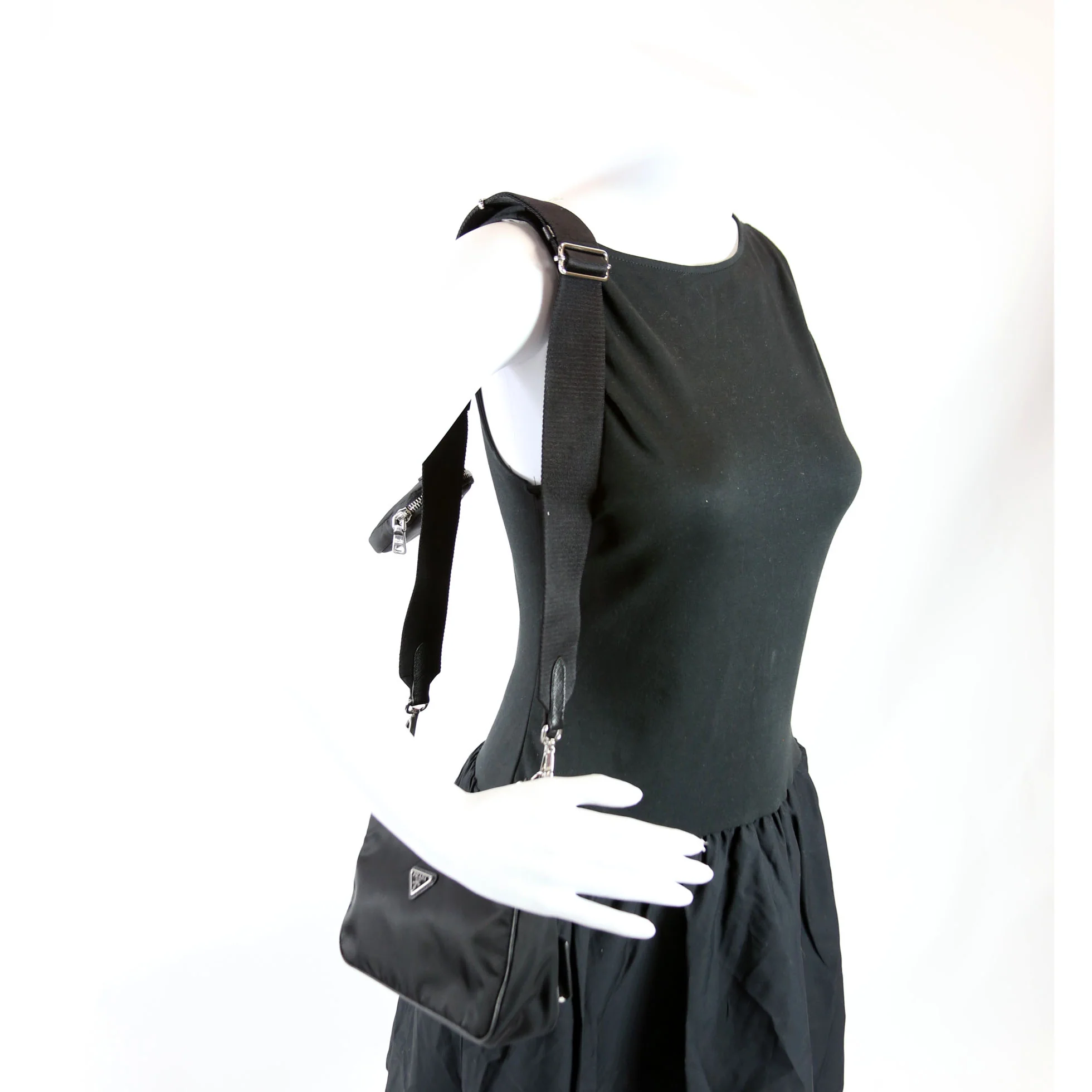 1BH204 Nylon Re-Edition 2005 Shoulder Bag Black - Image 11