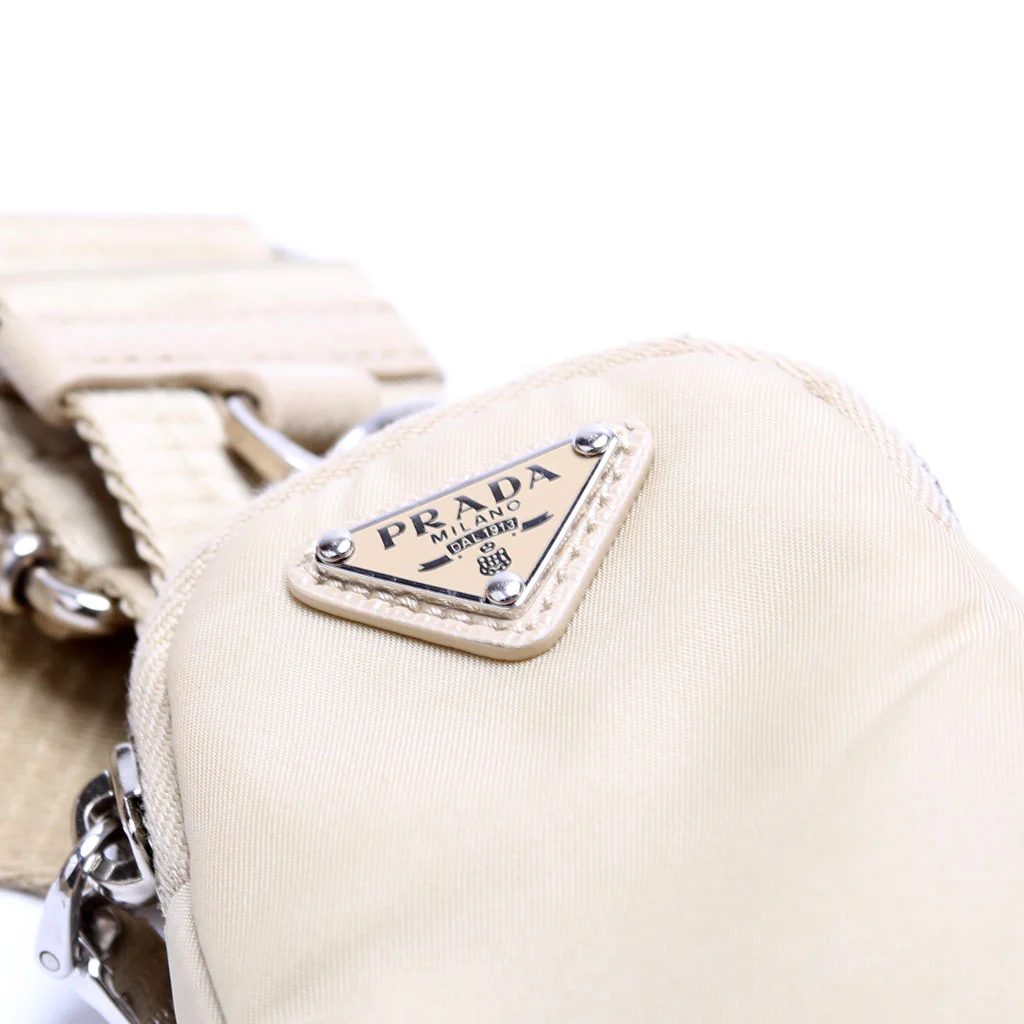 1BH204 Nylon Re-Edition 2005 Shoulder Bag Sand - Image 7