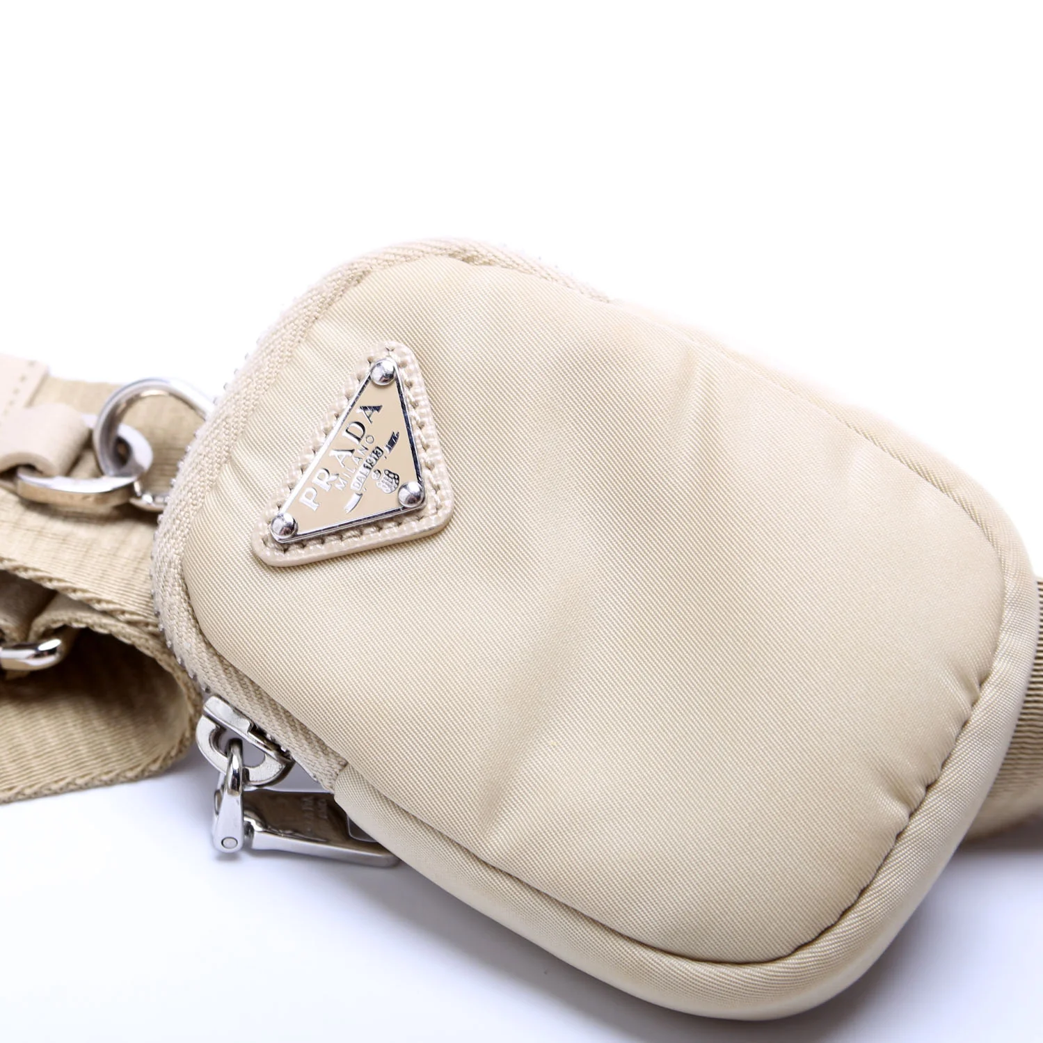 1BH204 Nylon Re-Edition 2005 Shoulder Bag Sand - Image 8