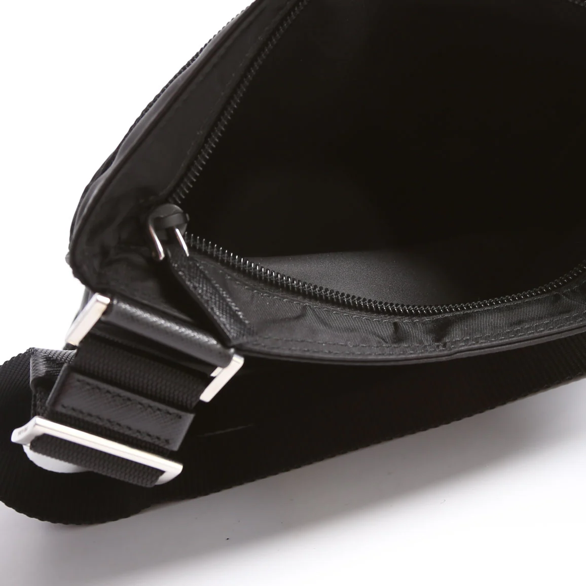 1BH978 Re-nylon/Saffiano Shoulder Bag Black - Image 10