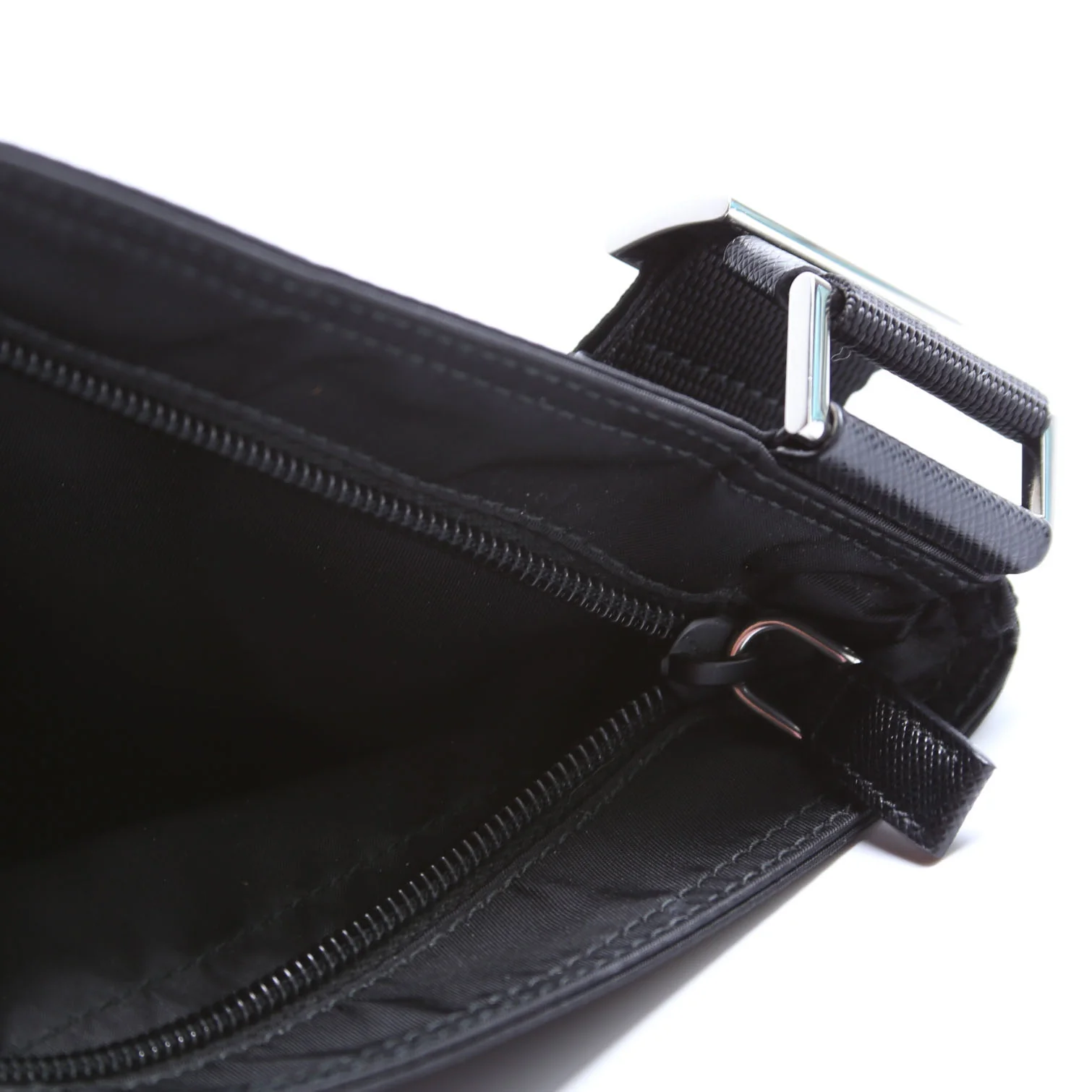 1BH978 Re-nylon/Saffiano Shoulder Bag Black - Image 9