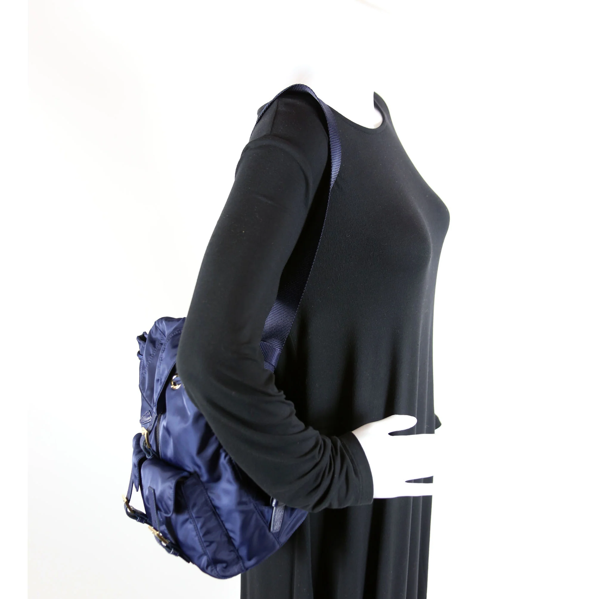 1BZ677 Re-Nylon Backpack Small Blue - Image 9