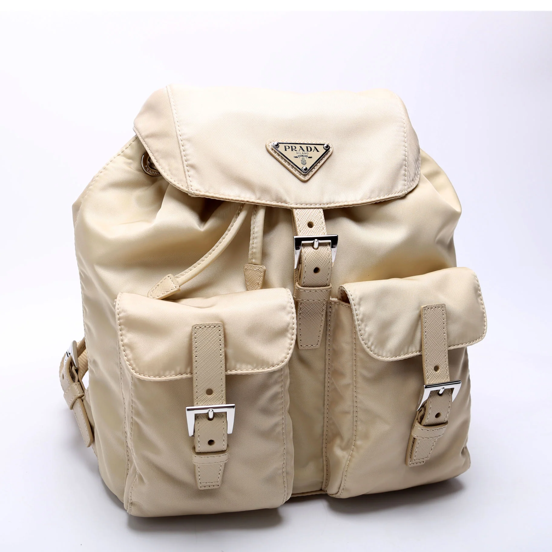 1BZ677 Re-Nylon Backpack Small Tan - Image 2