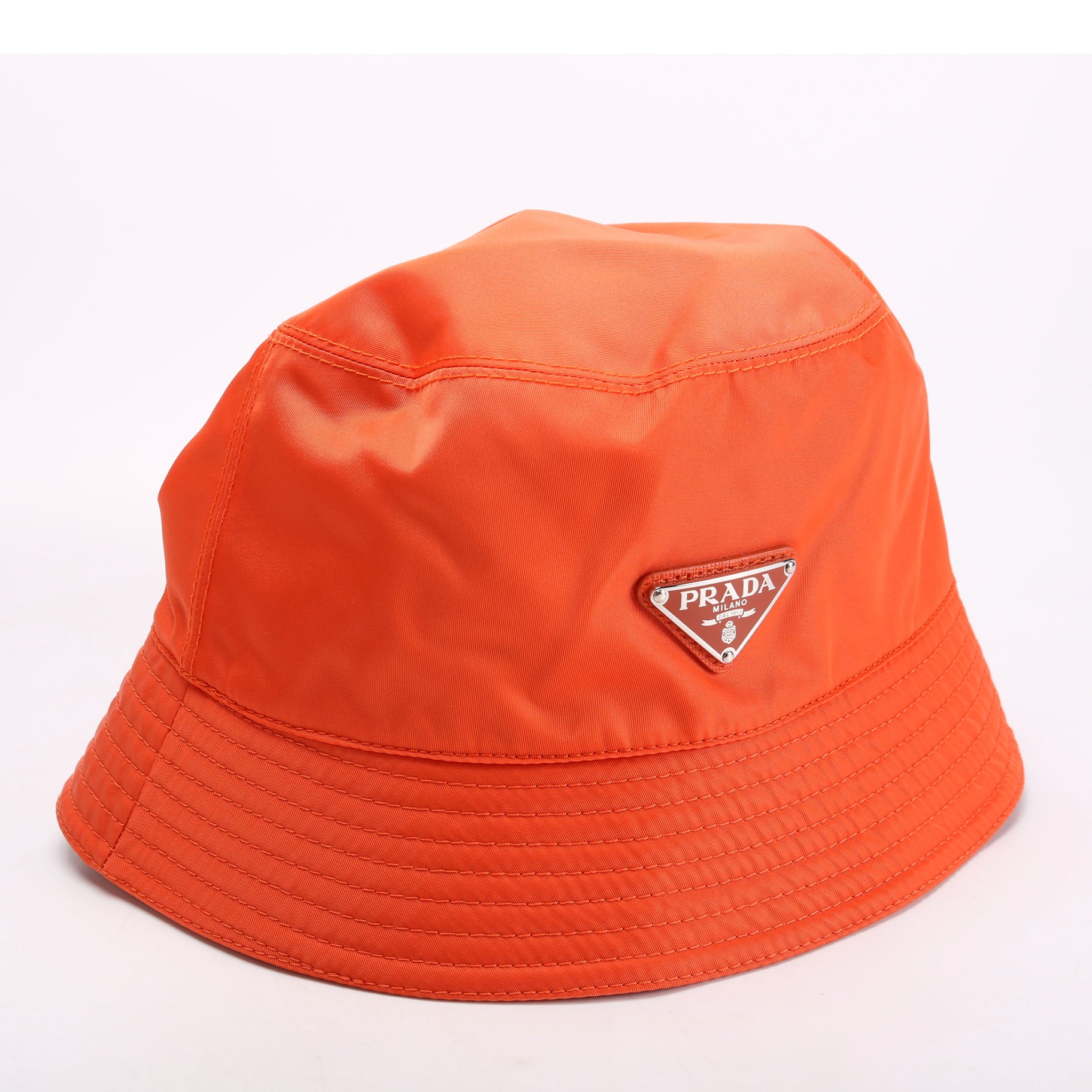 1HC137 Re-Nylon Triangle Logo Bucket Size Medium Orange - Image 2