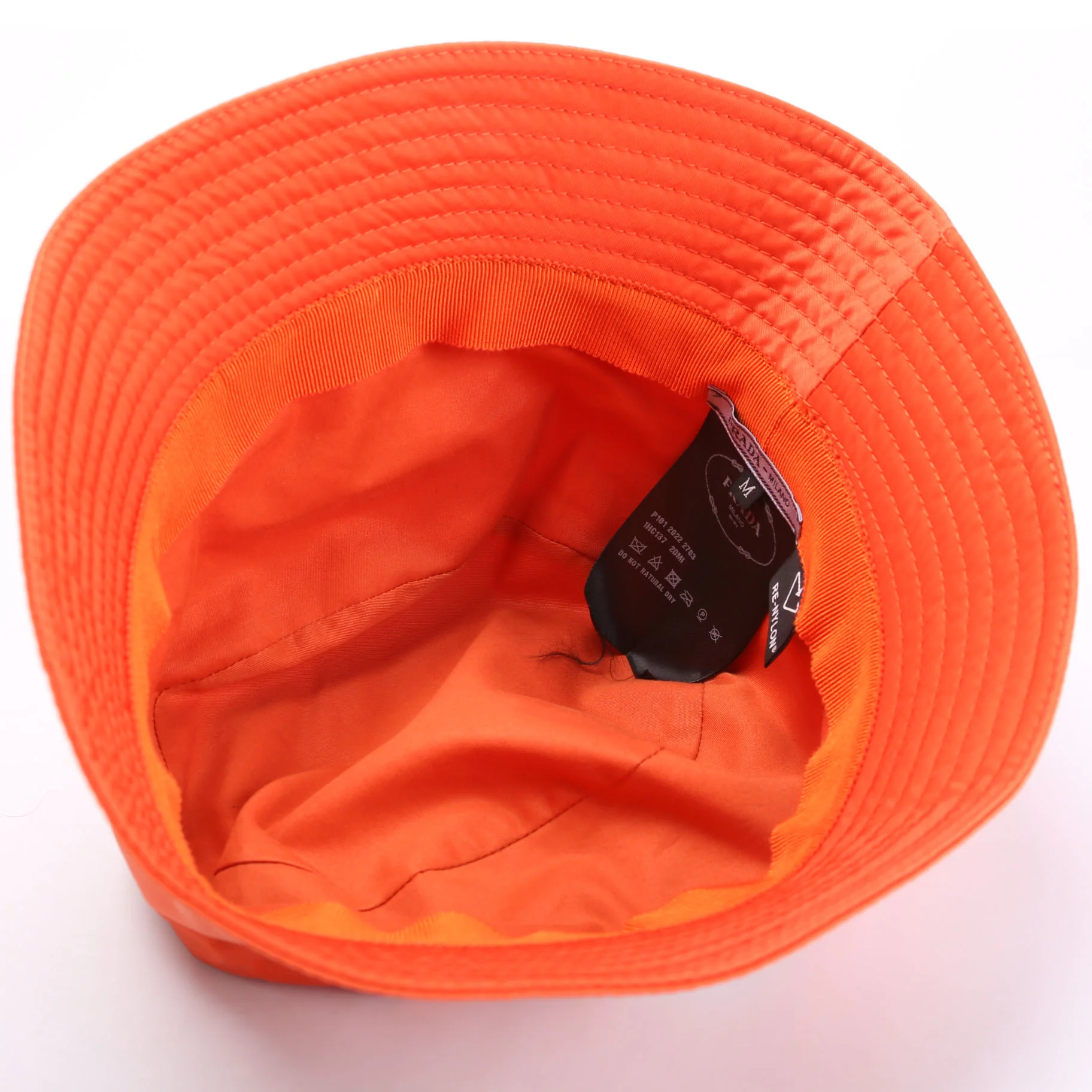 1HC137 Re-Nylon Triangle Logo Bucket Size Medium Orange - Image 5