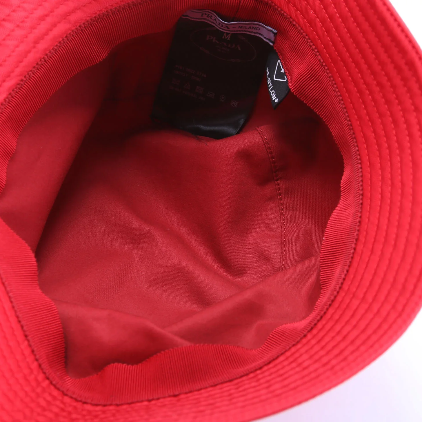 1HC137 Re-Nylon Triangle Logo Bucket Size Medium Red - Image 5