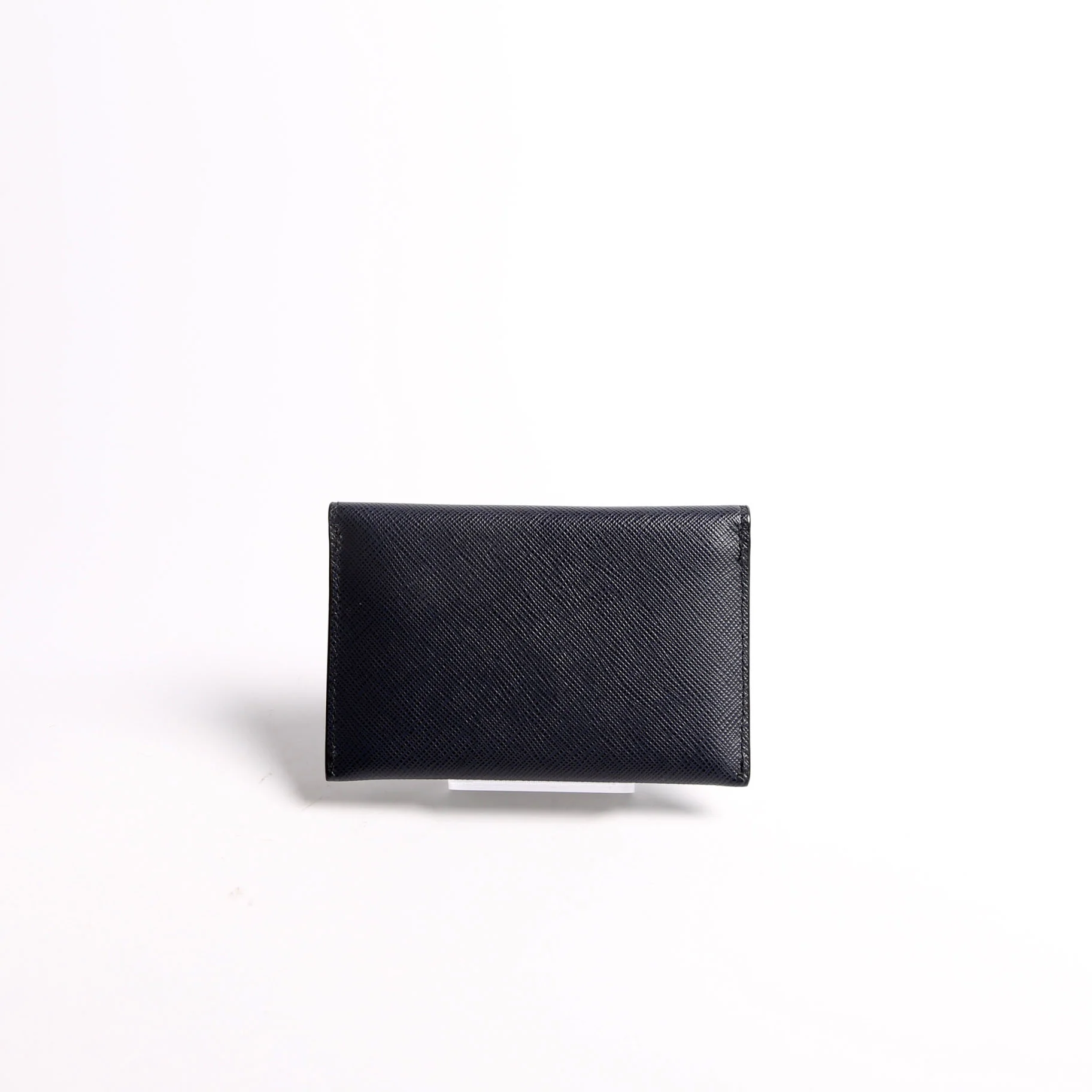 1MC362 Saffiano Metal Card Holder Navy - Image 2
