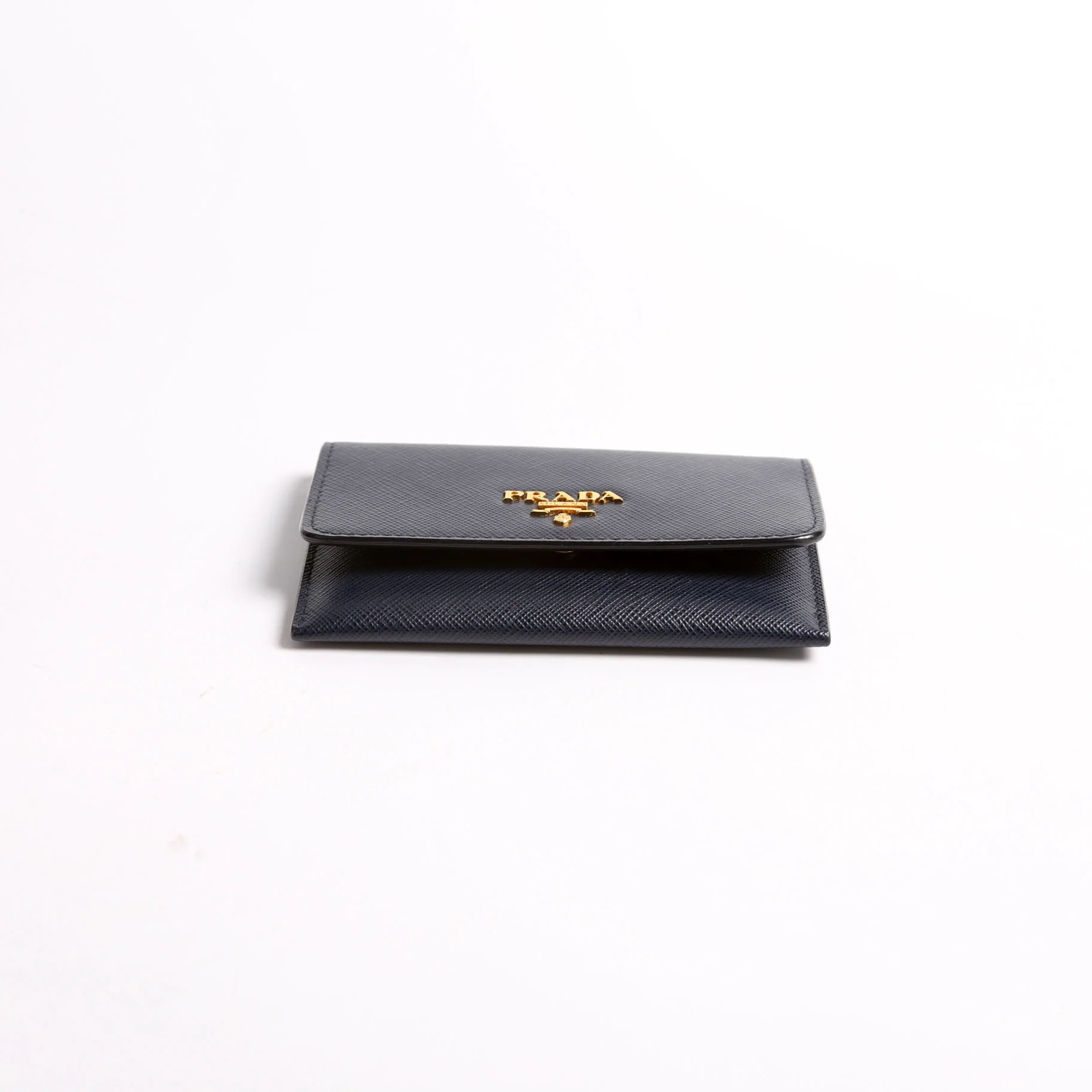1MC362 Saffiano Metal Card Holder Navy - Image 3