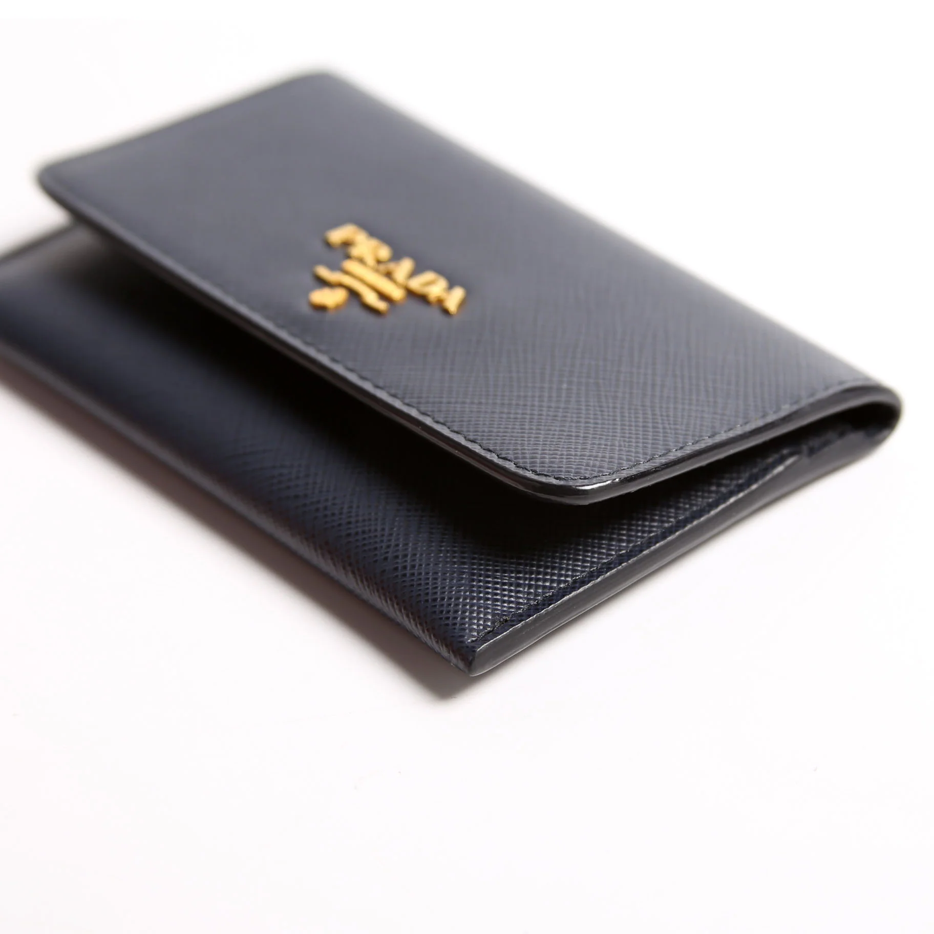 1MC362 Saffiano Metal Card Holder Navy - Image 5