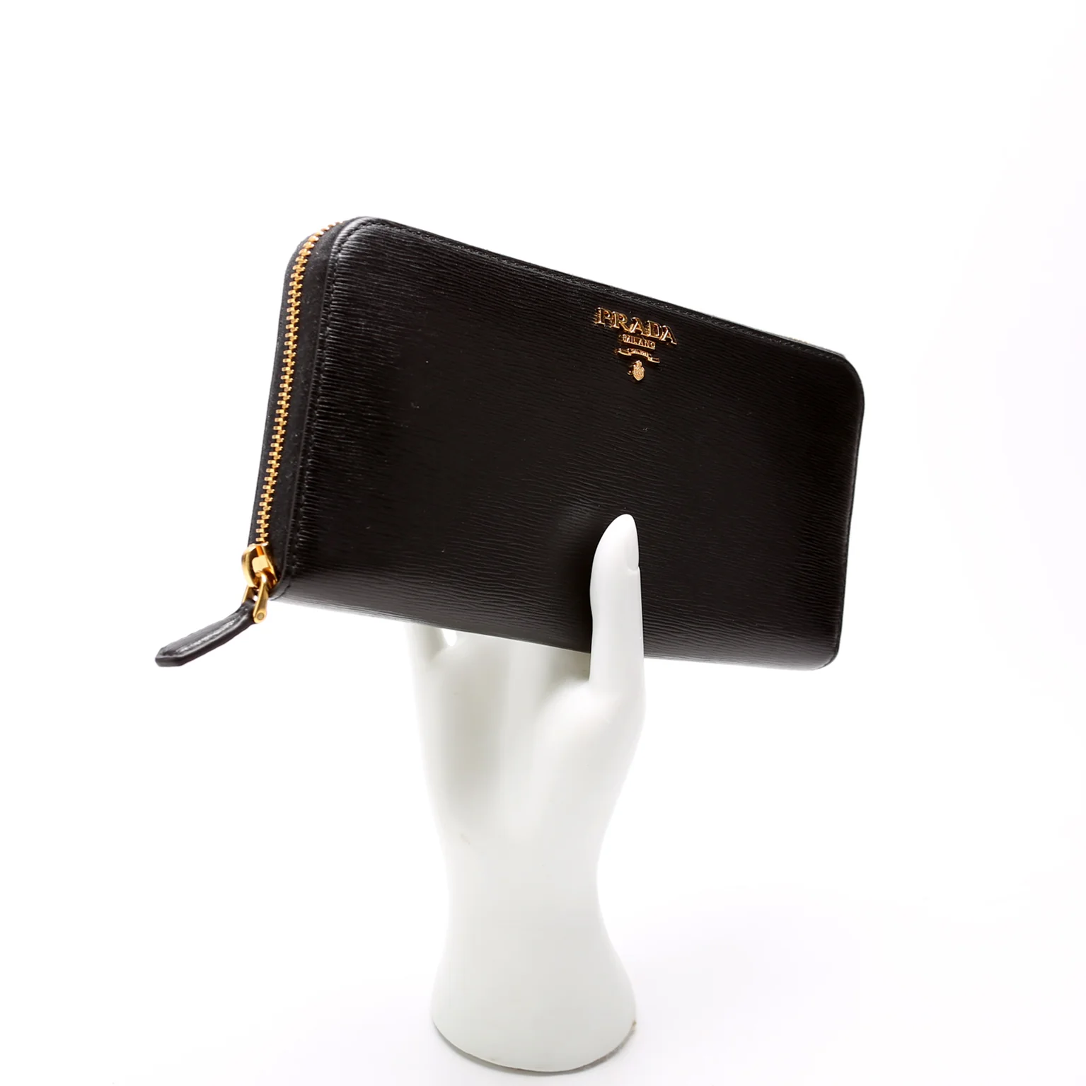 1ML506 Vitello Move Zip Around Long Wallet Black - Image 8