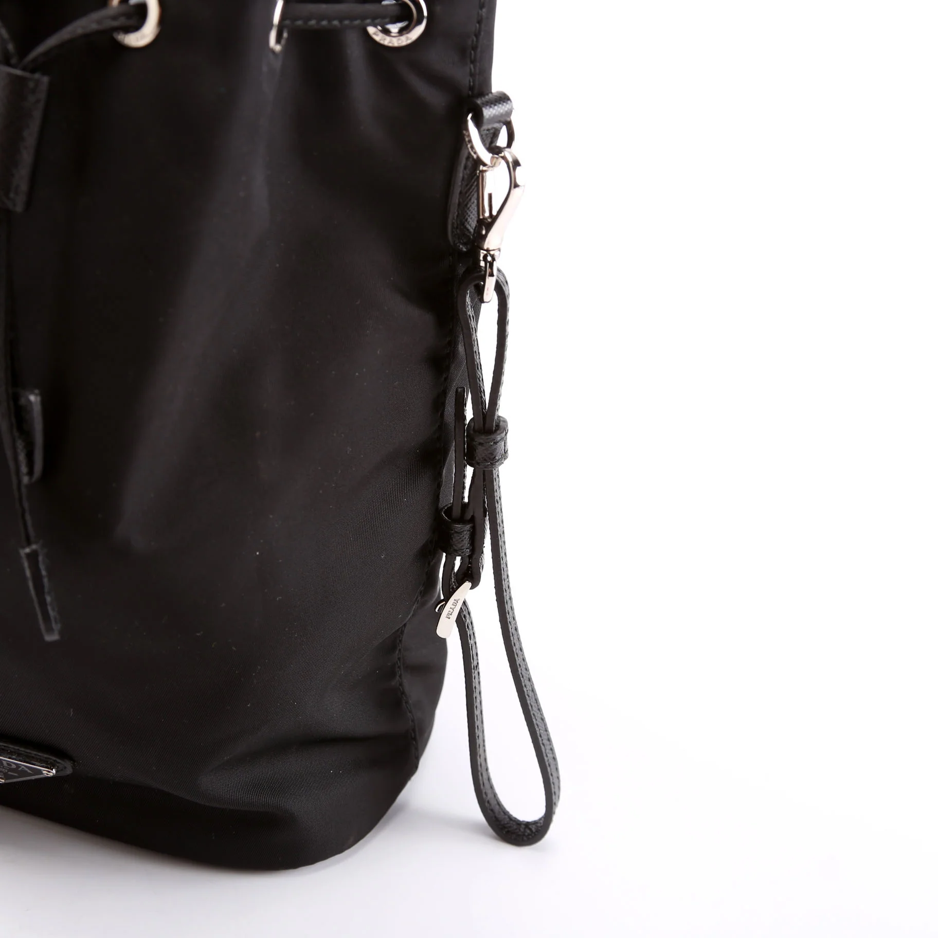 1NS369 Re-Nylon Drawstring Pouch Black - Image 7