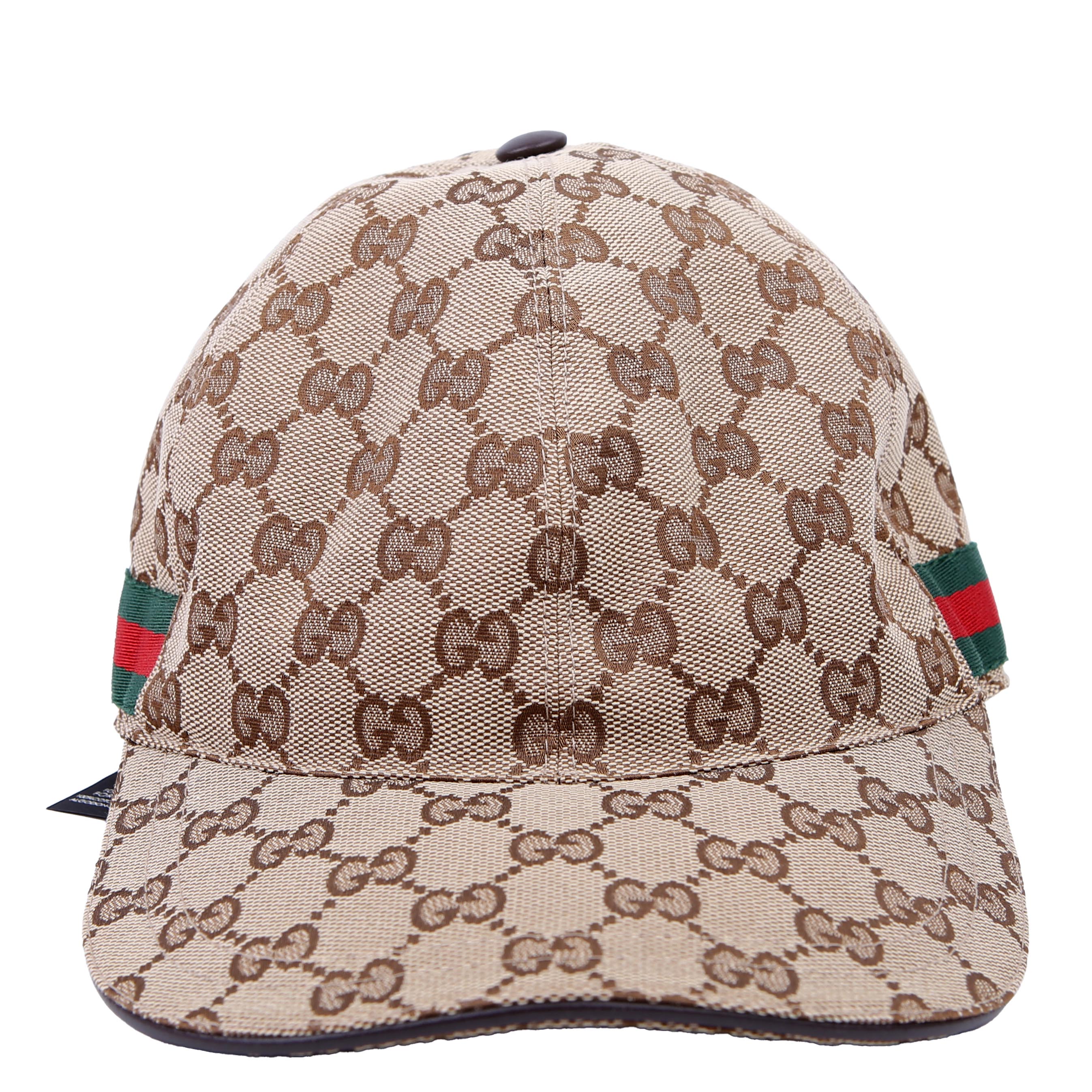 200035 GG Canvas Web Cap Size Large Brown