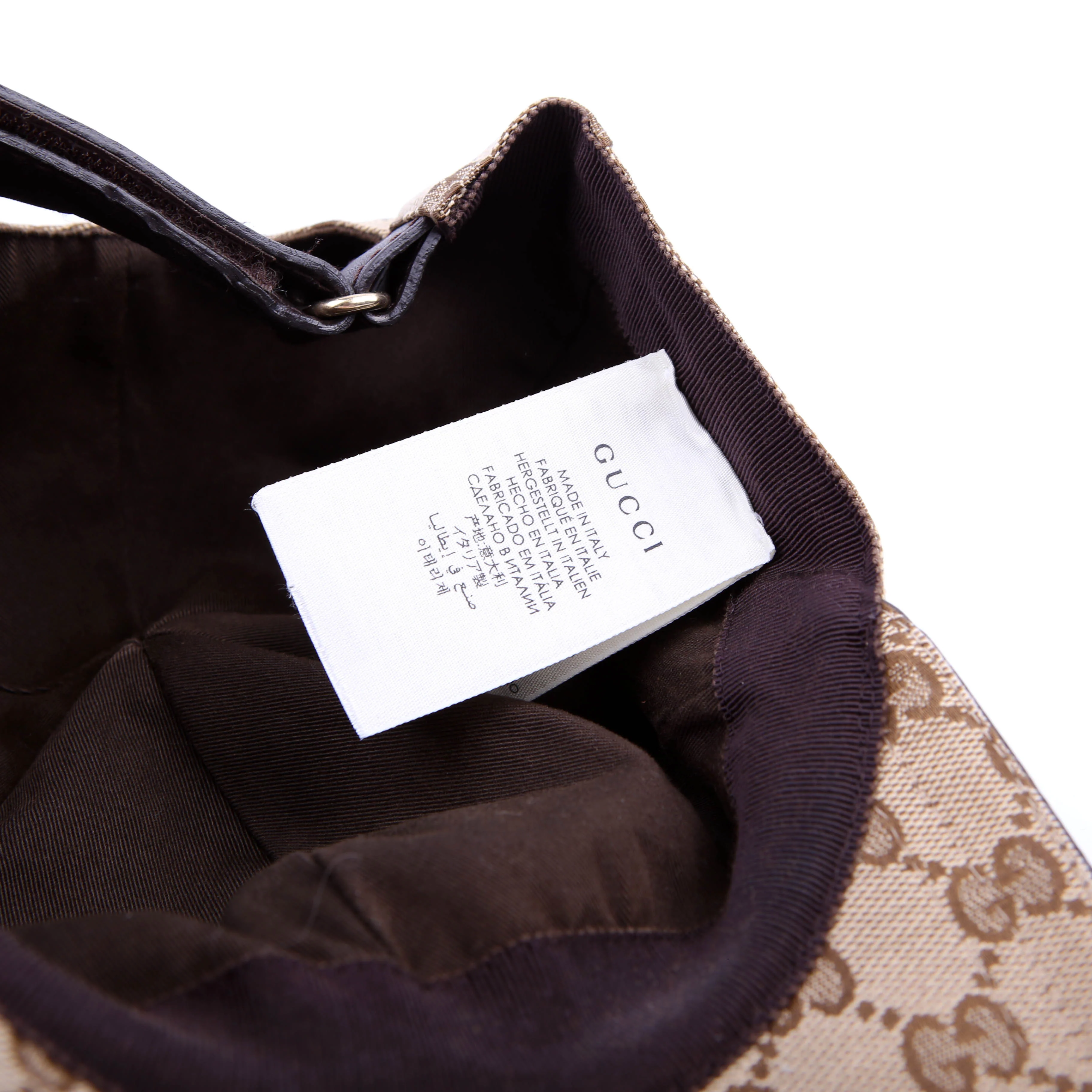 200035 GG Canvas Web Cap Size Medium Brown - Image 8