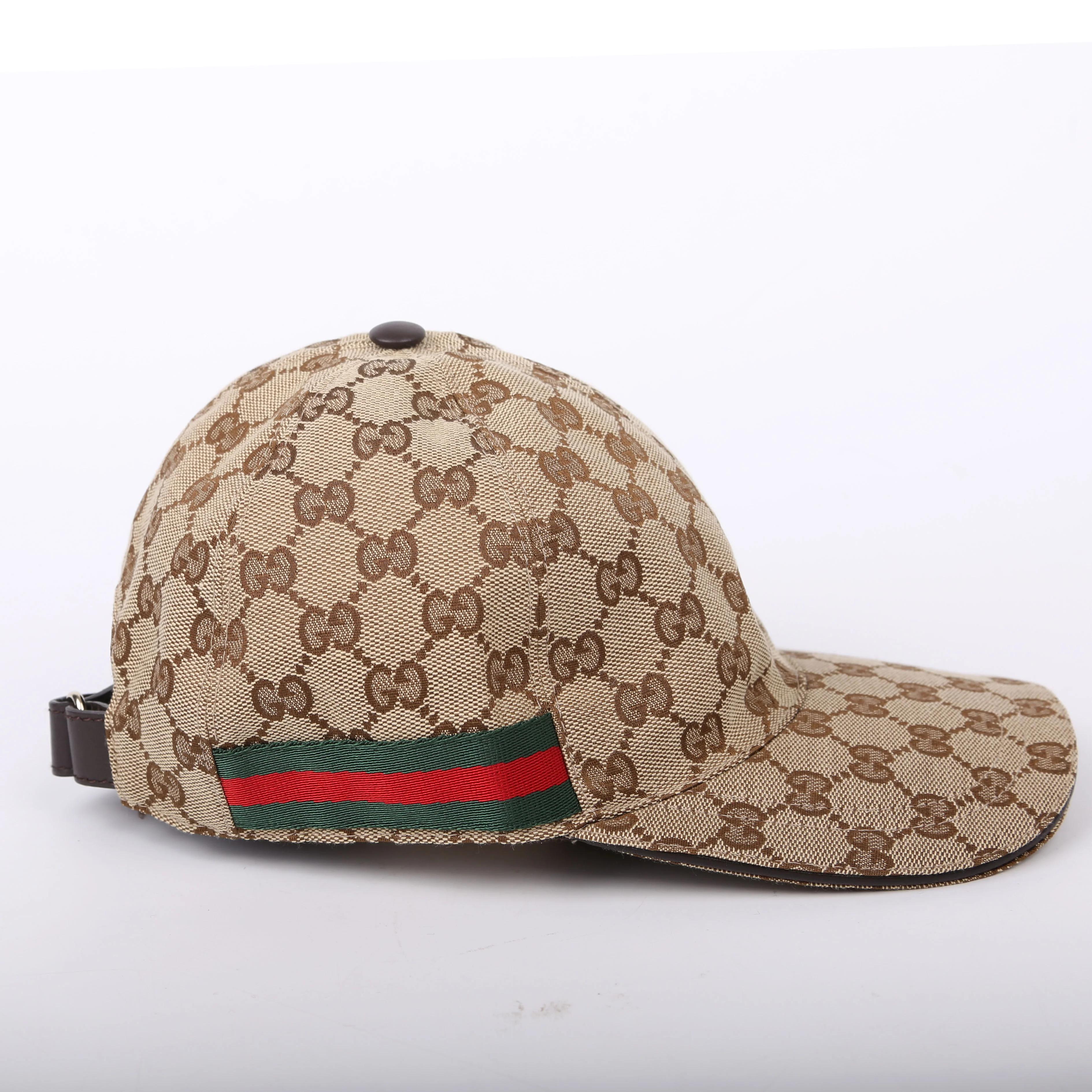 200035 GG Canvas Web Cap Size Small Brown - Image 3