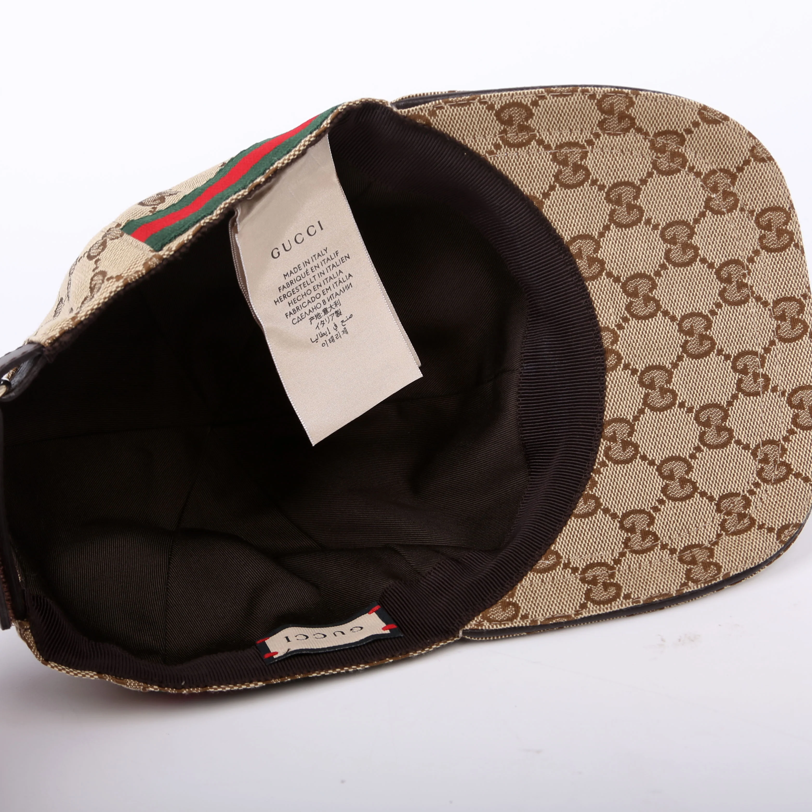 200035 GG Canvas Web Cap Size Small Brown - Image 8