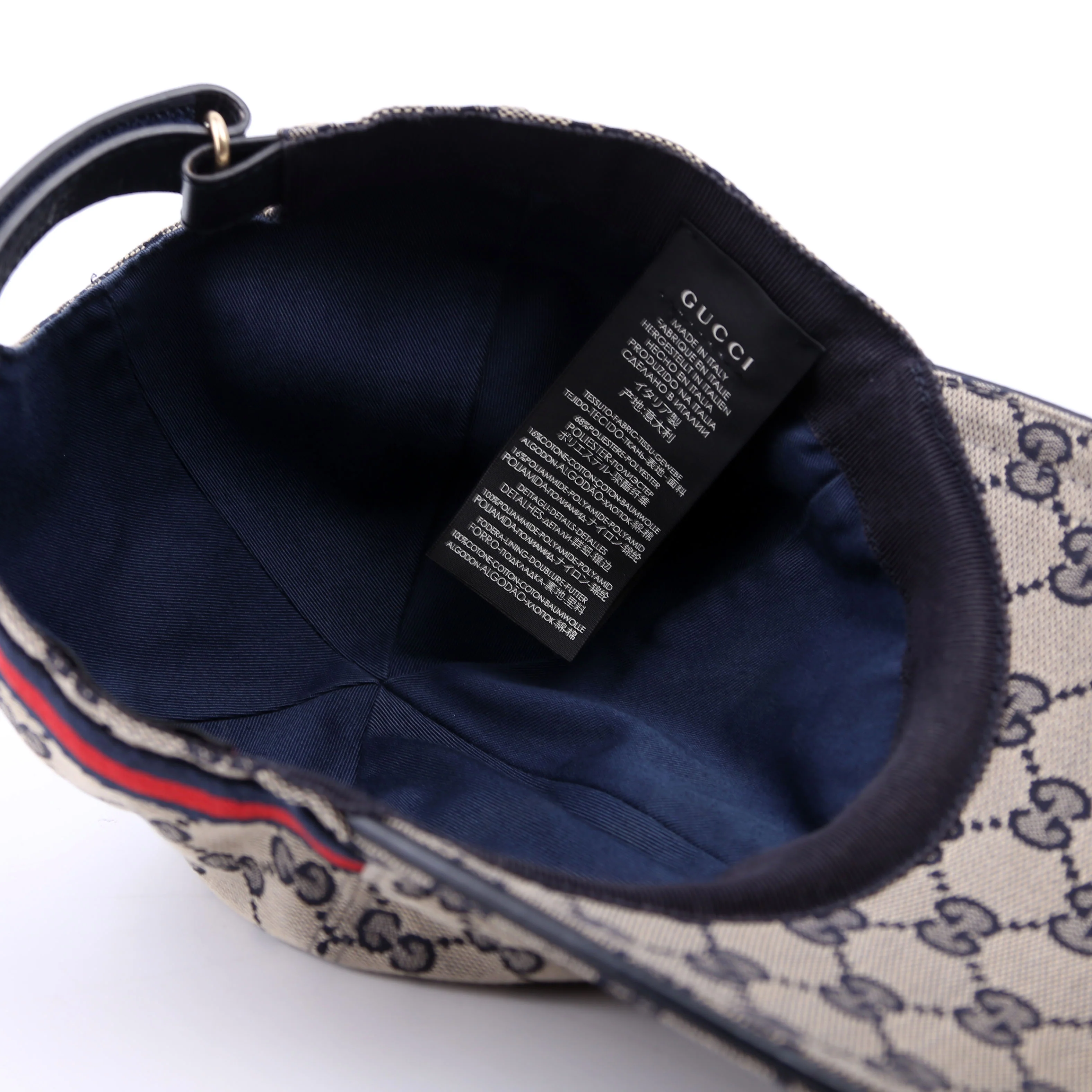 200035 GG Canvas Web Hat Size Extra Large Navy - Image 6