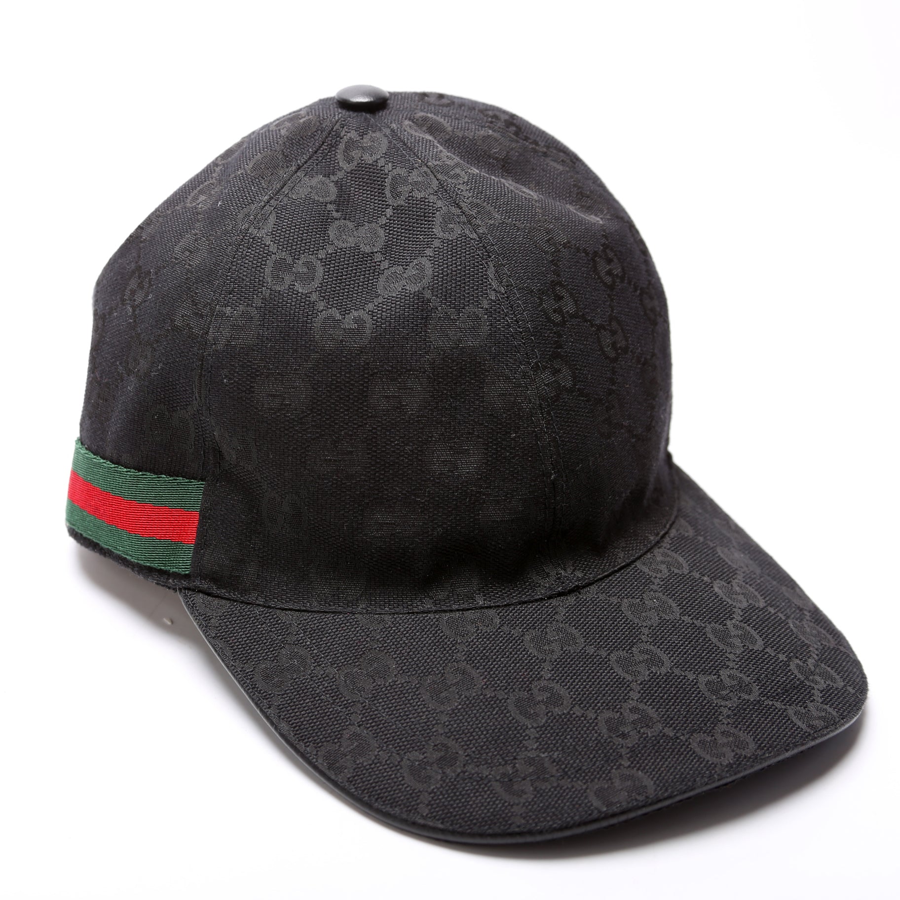 200035 GG Canvas Web Hat Size Large Black - Image 2