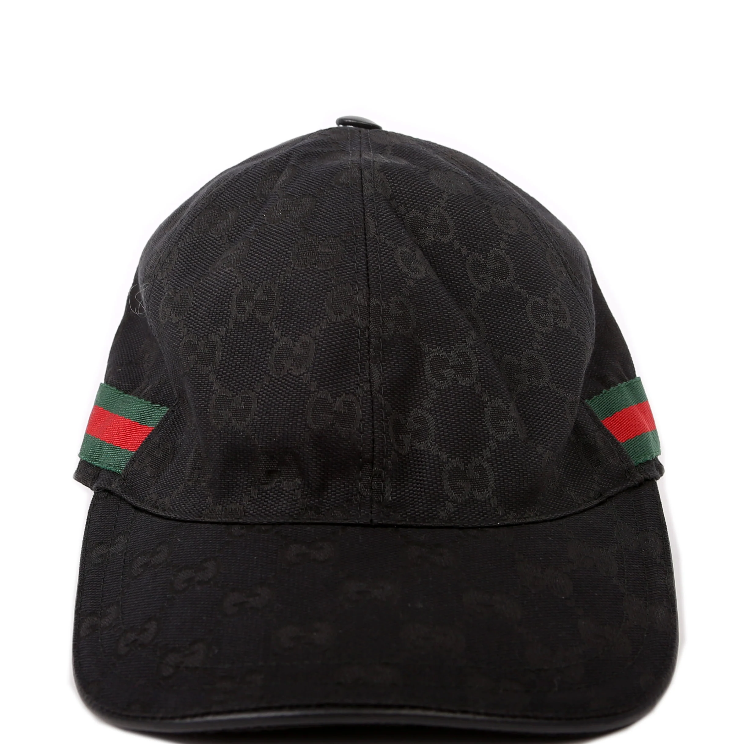 200035 GG Canvas Web Hat Size Medium Black