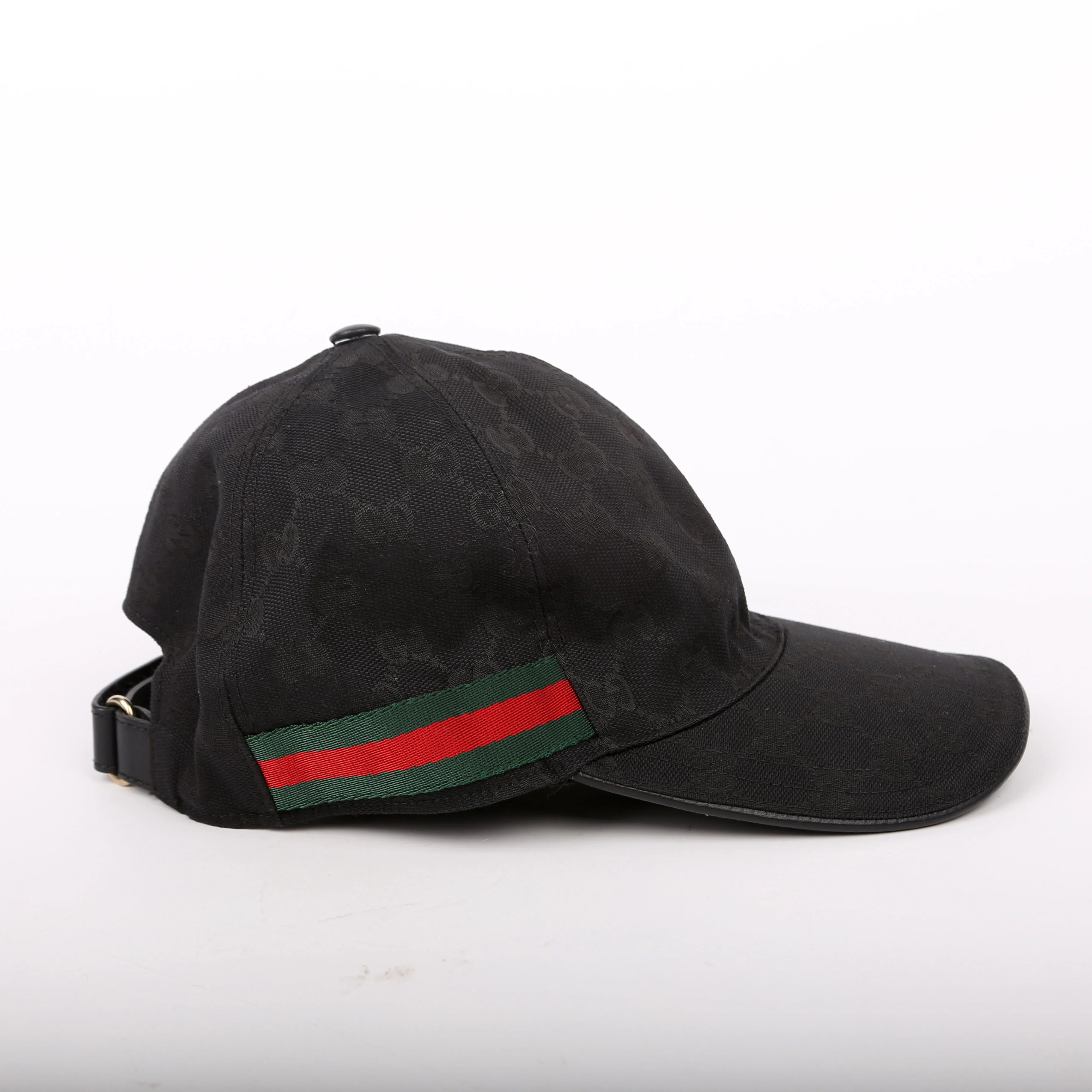 200035 GG Canvas Web Hat Size Medium Black - Image 3