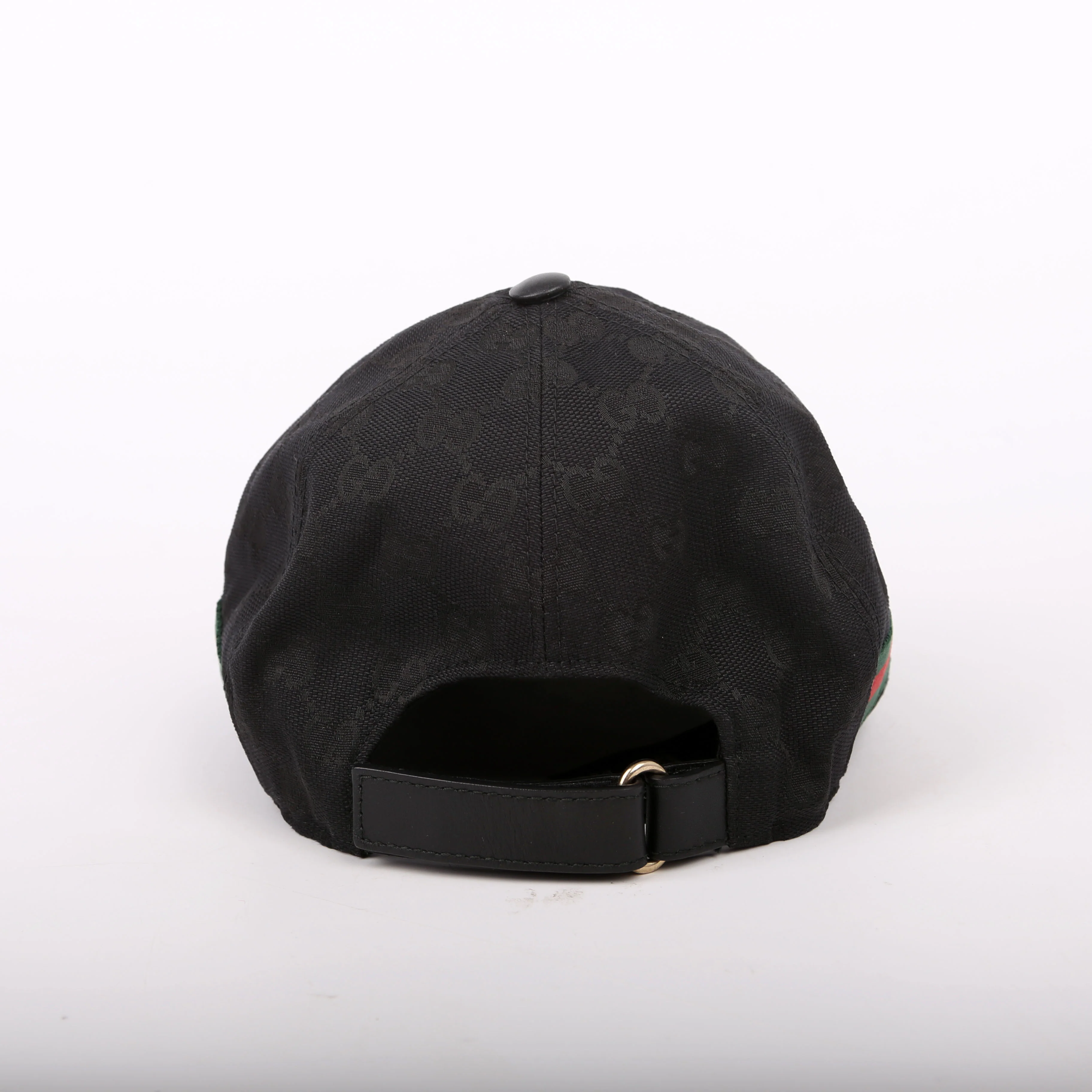 200035 GG Canvas Web Hat Size Medium Black - Image 4