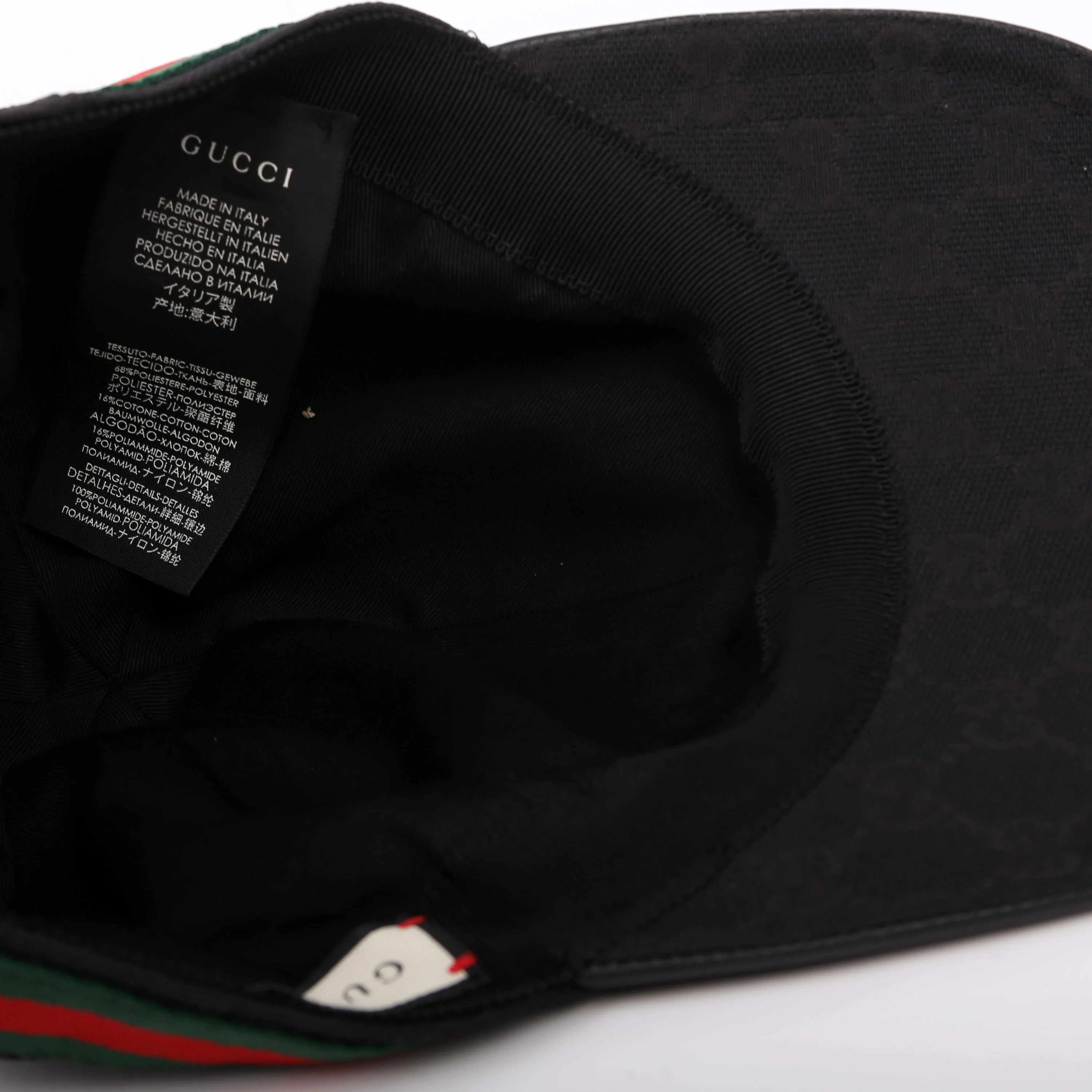 200035 GG Canvas Web Hat Size Medium Black - Image 9