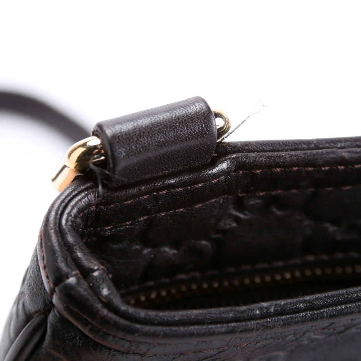 201538 GG Leather Flat Messenger Brown - Image 12